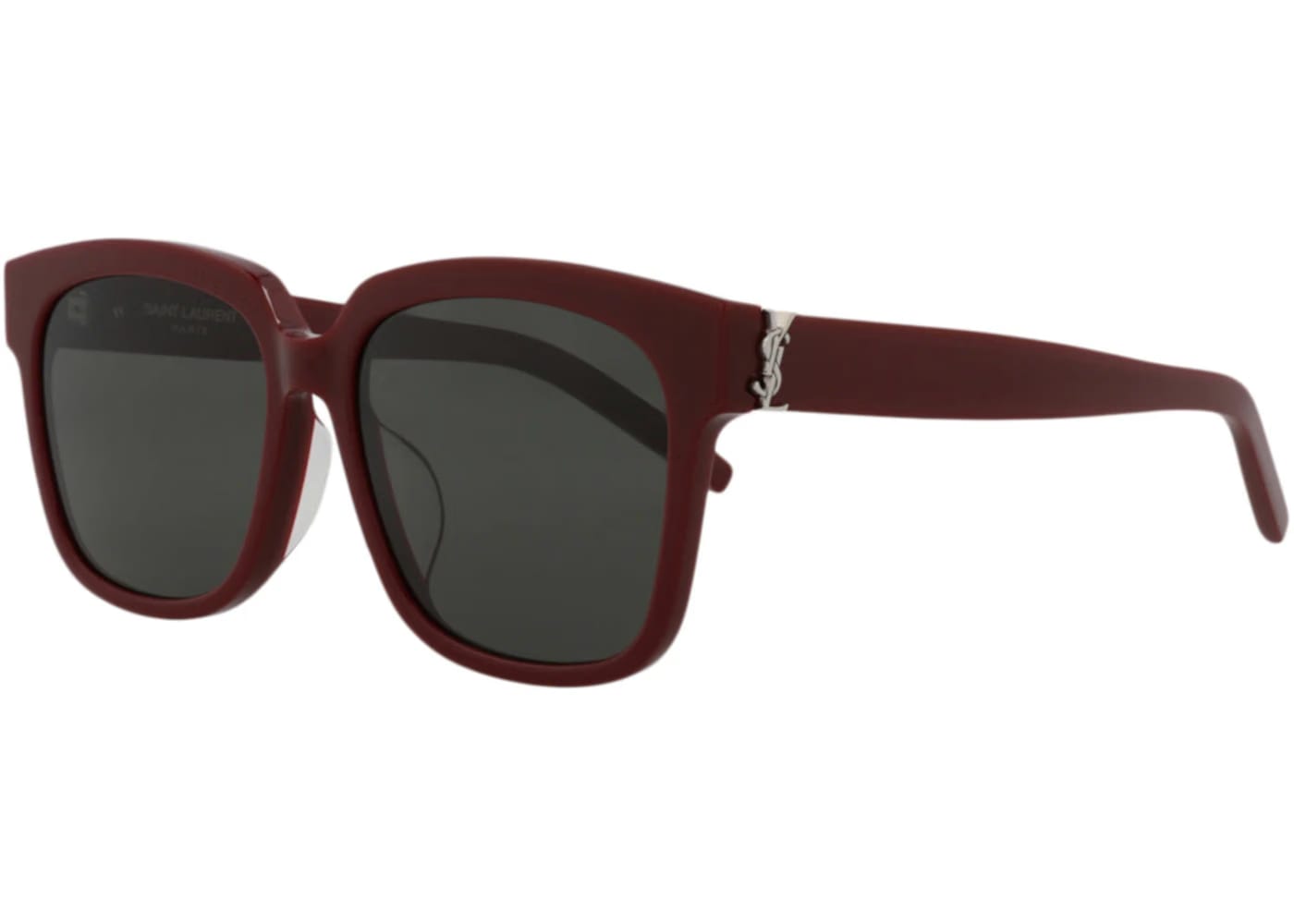 Saint Laurent Square Rectangle Sunglasses Burgundy Grey (SLM40F-30006259-007)