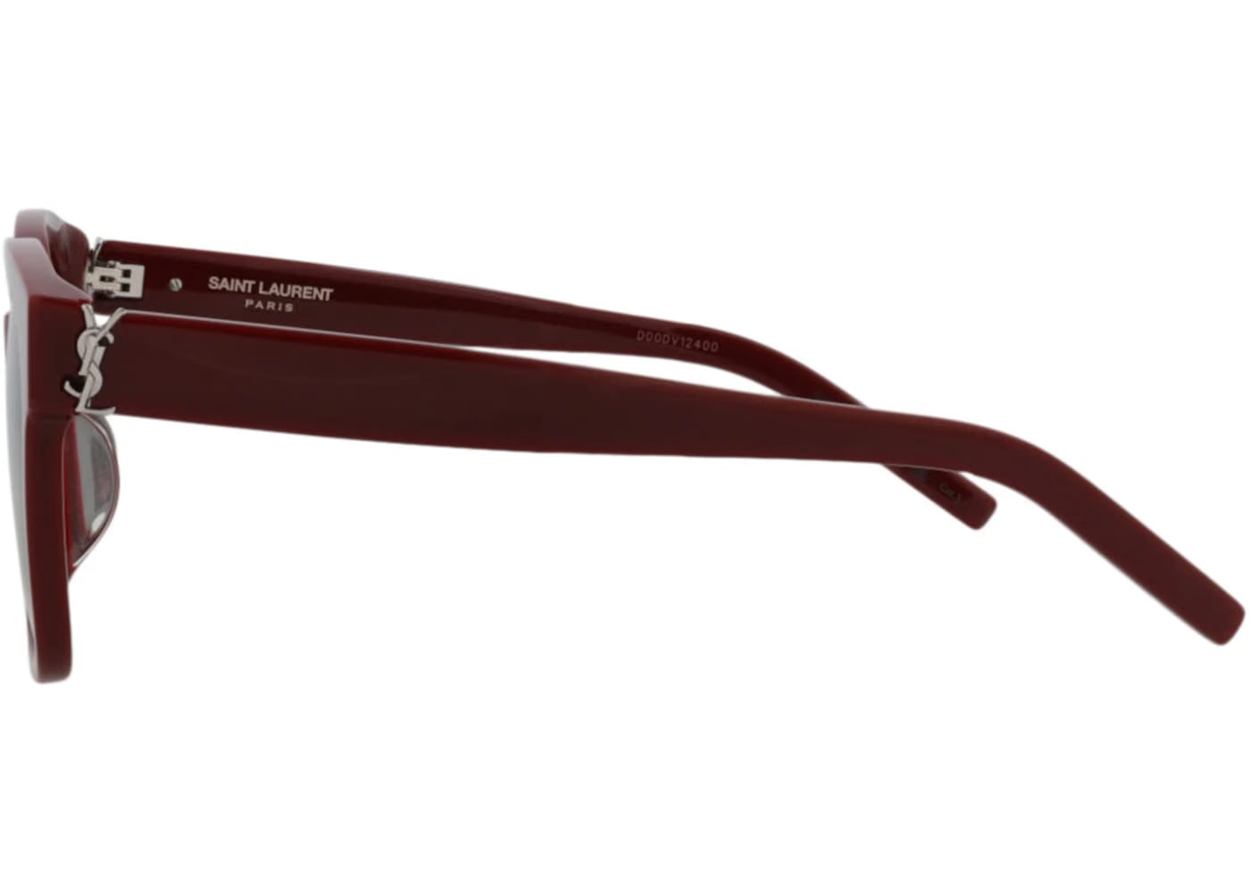 Saint Laurent Square Rectangle Sunglasses Burgundy Grey (SLM40F-30006259-007)