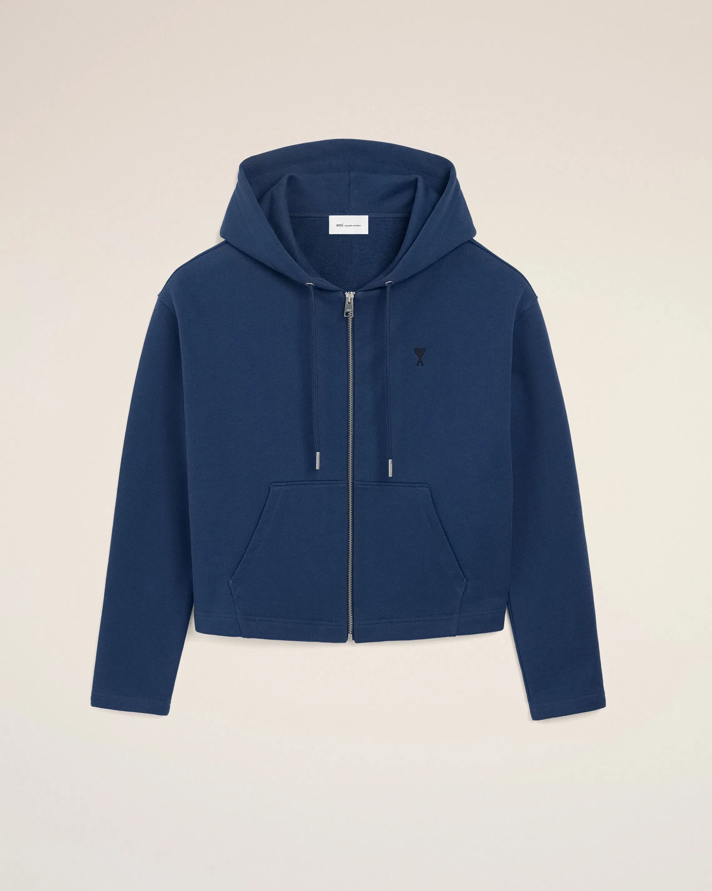 Blue Cotton Ami De Coeur Zipped Hoodie Women's