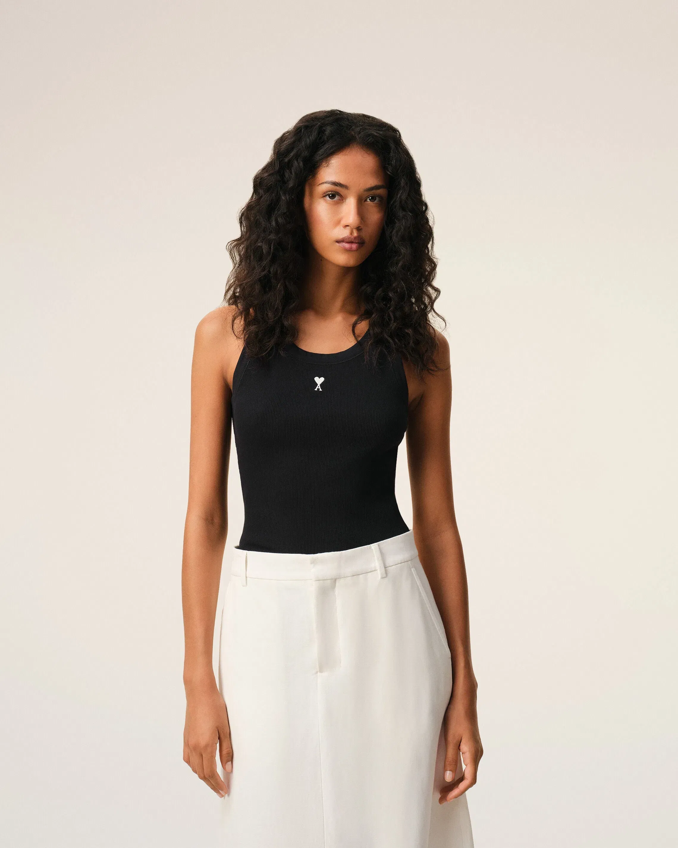 Black Cotton Ami De Coeur Tanktop Women's