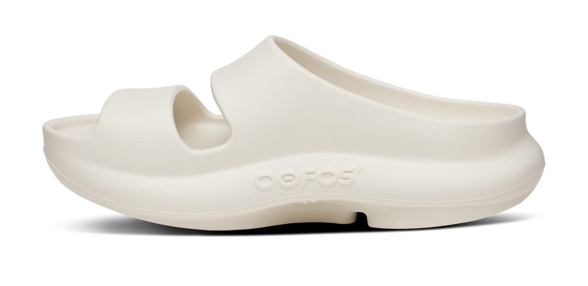 Oofos Women's Two-Strap Sandal Chalk