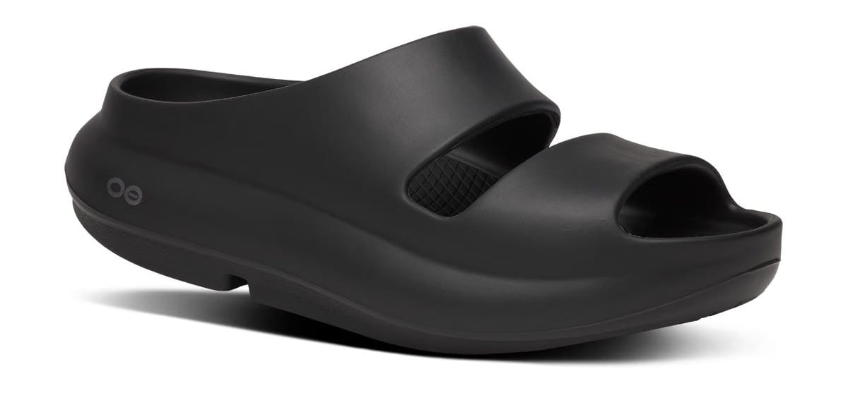Oofos Women's Two-Strap Sandal Black