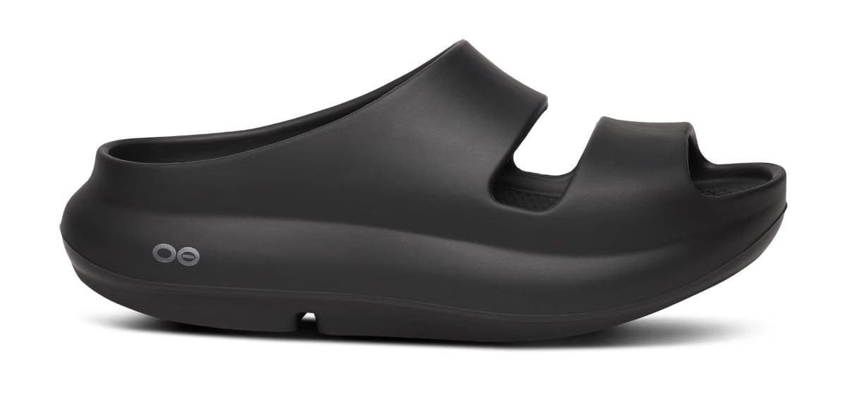 Oofos Women's Two-Strap Sandal Black