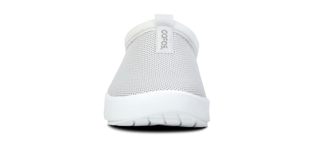 Oofos Women's Mesh Slipper White & Gray