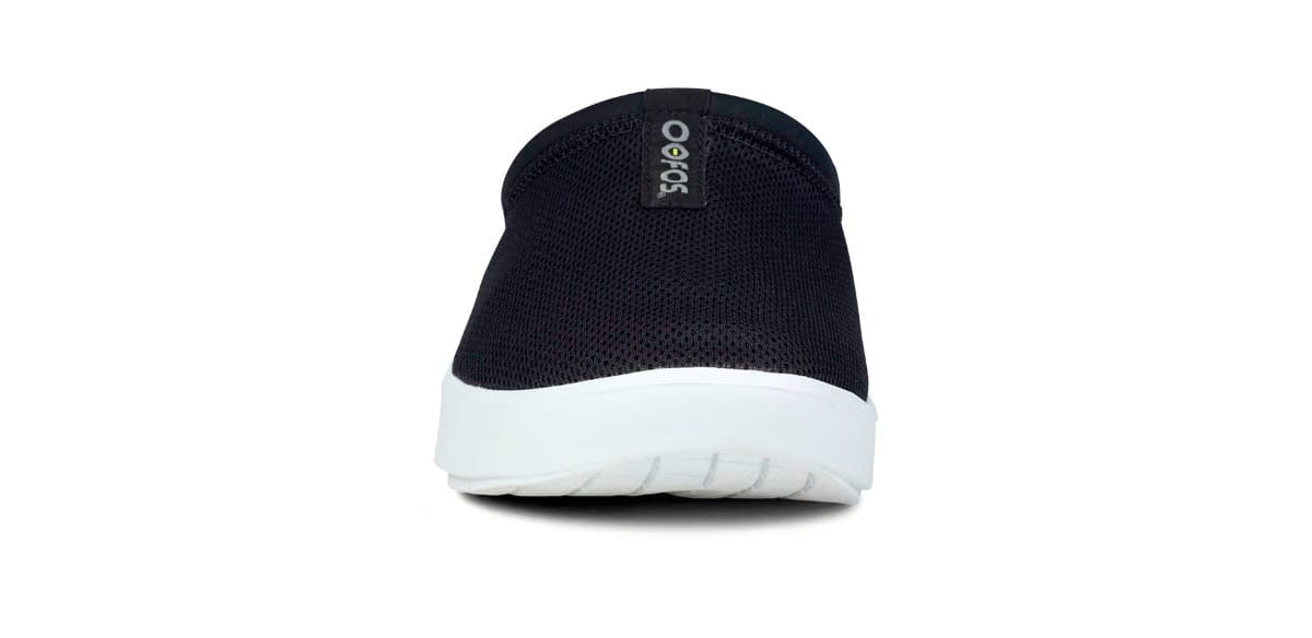 Oofos Men's Mesh Slipper White & Black