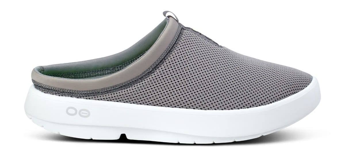 Oofos Men's Mesh Slipper White & Slate