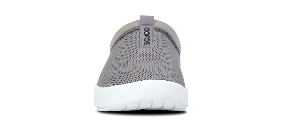Oofos Men's Mesh Slipper White & Slate