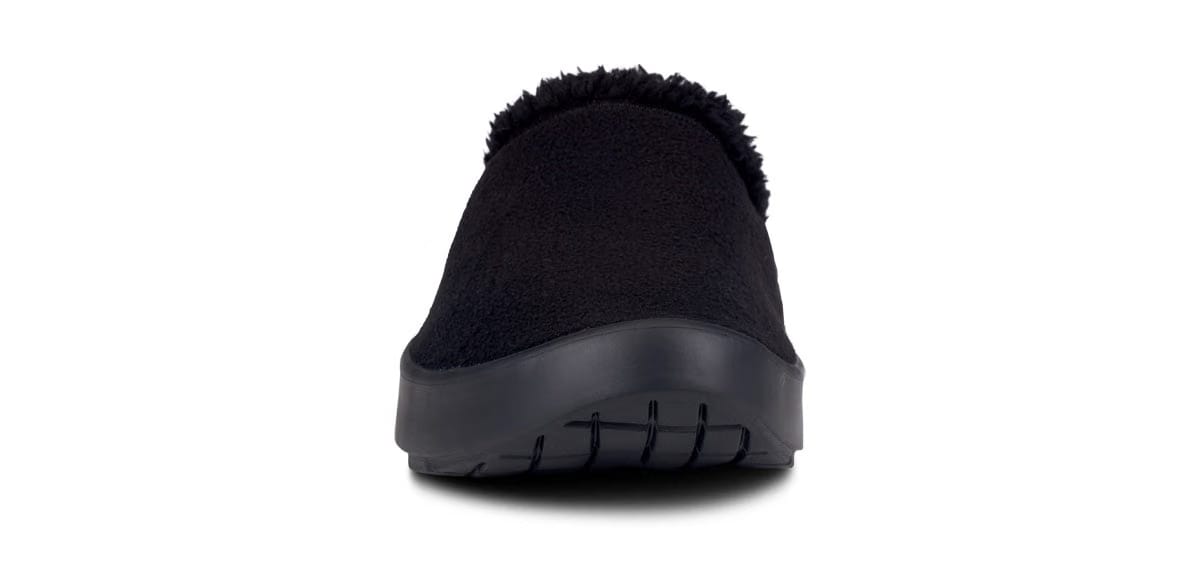 Oofos Men's Faux Sherpa Slipper Black Sherpa