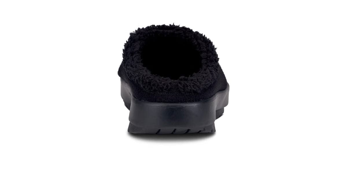 Oofos Men's Faux Sherpa Slipper Black Sherpa