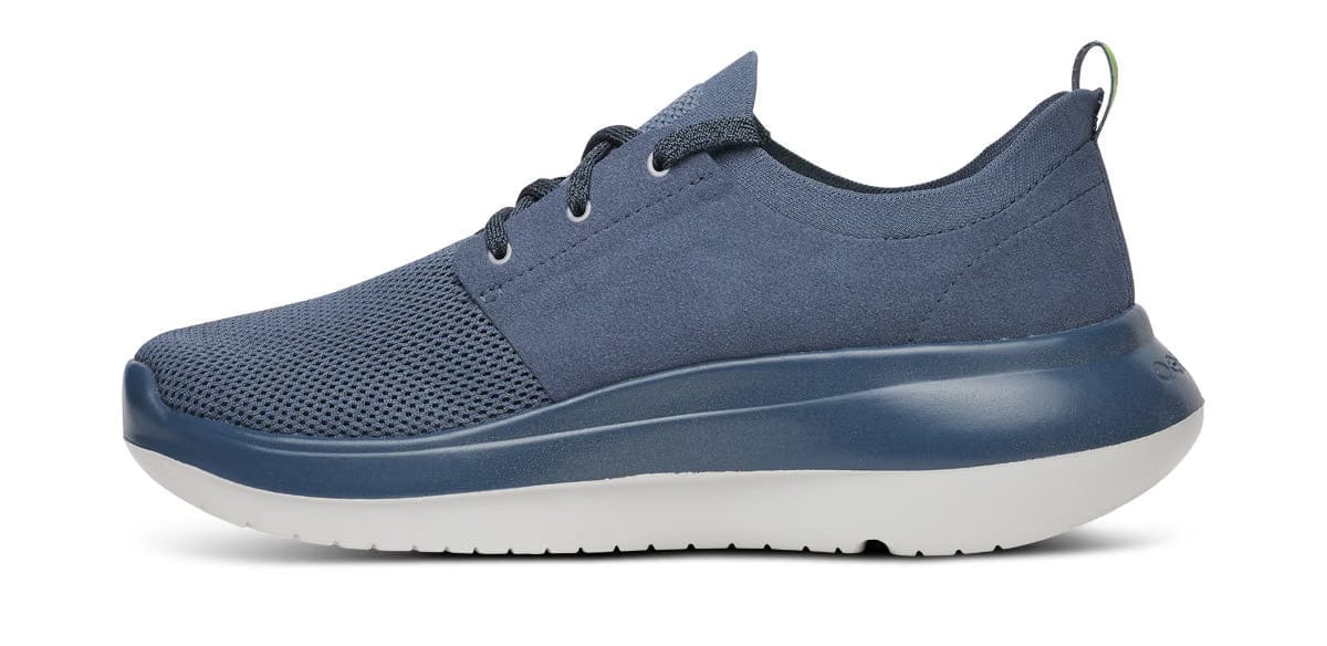 Oofos Men's Lace-Up Shoe White & Moroccan Blue