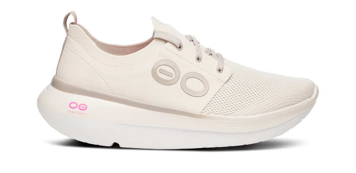 Oofos Men's Lace-Up Shoe White & Chalk