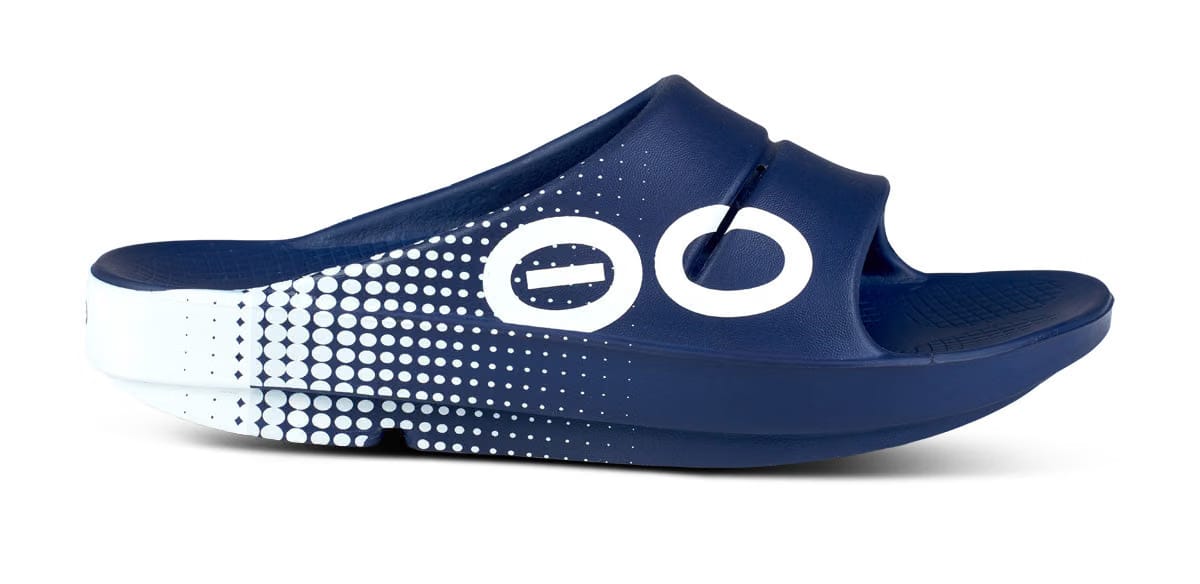 Oofos Women's Sport Slide Navy Matrix
