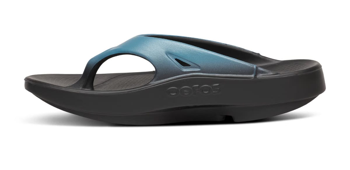 Oofos Men's Sport Sandal Black & Ocean Blue