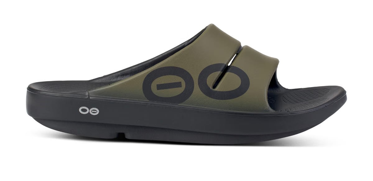 Oofos Men's Sport Slide Tactical Green