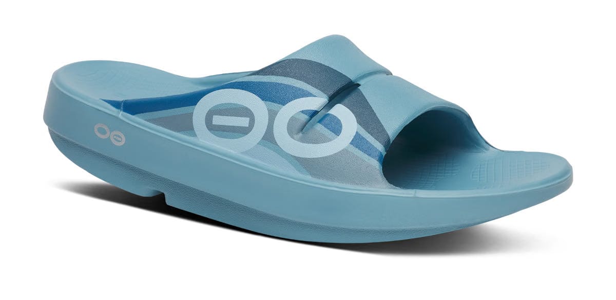 Oofos Men's Sport Slide Ocean Blue Wave