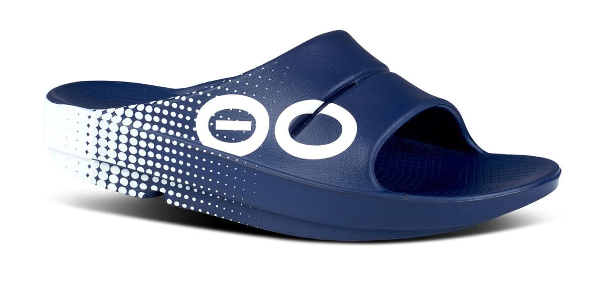 Oofos Men's Sport Slide Navy Matrix