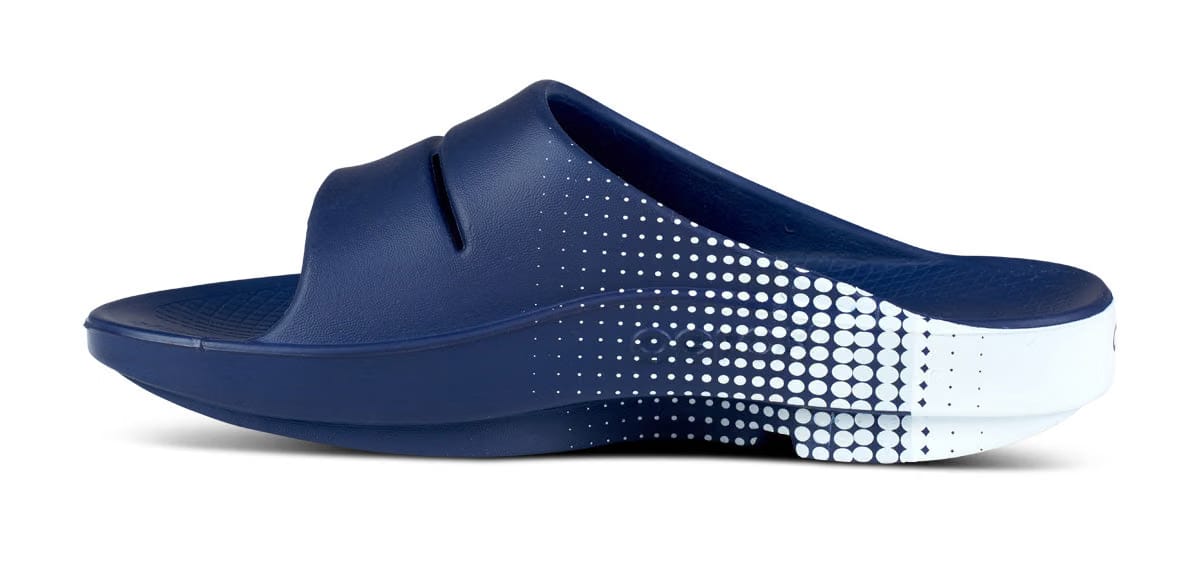 Oofos Men's Sport Slide Navy Matrix