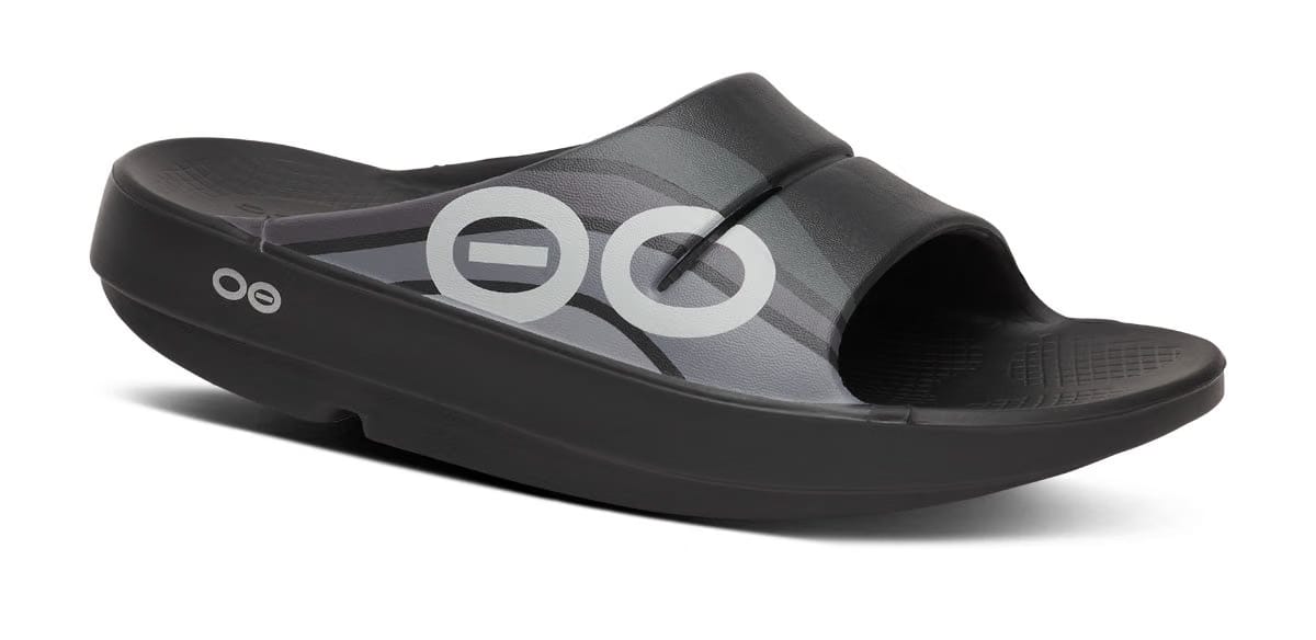 Oofos Men's Sport Slide Black Wave