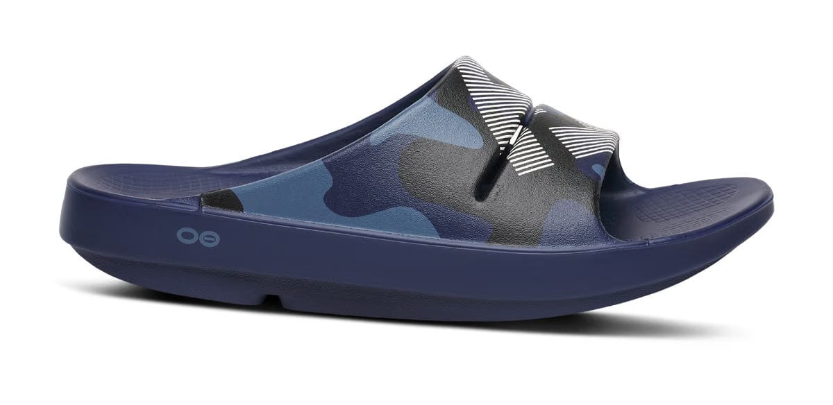 Oofos Men's Sport Slide Navy Camo