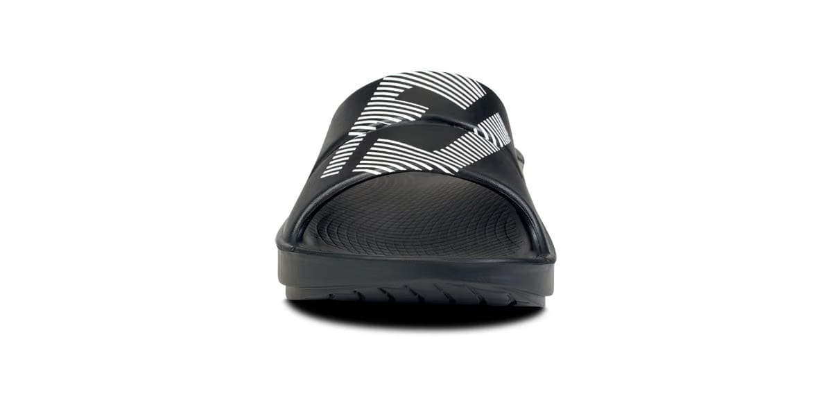 Oofos Men's Sport Slide White & Black