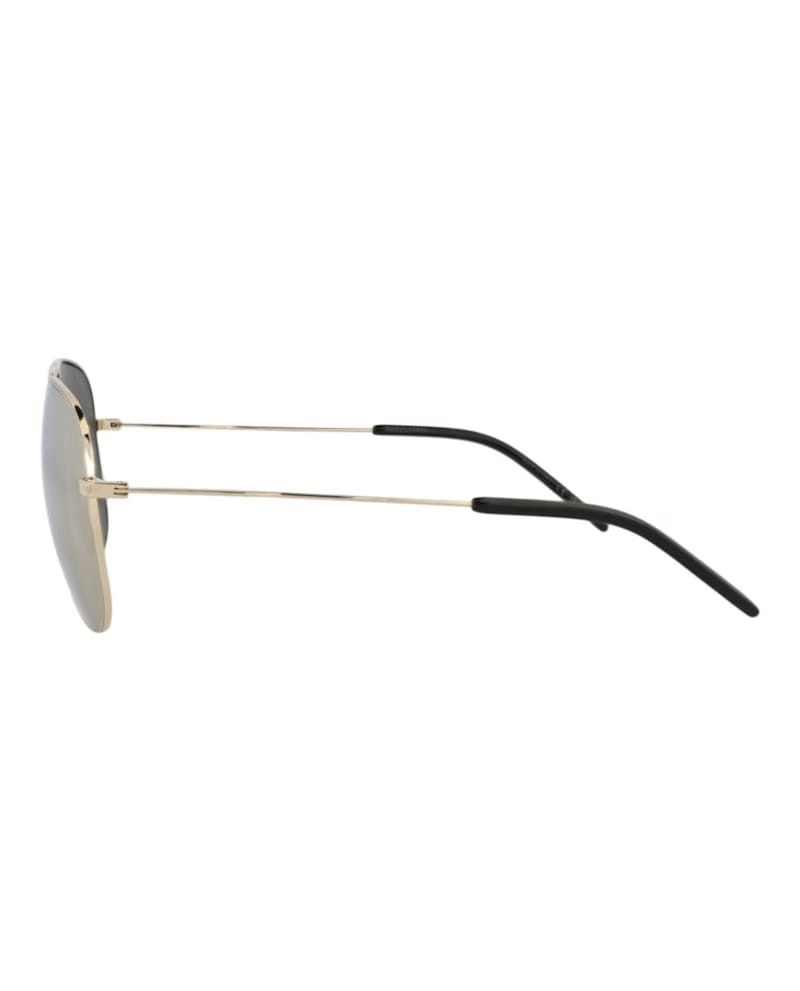 Saint Laurent Aviator-Frame Metal Sunglasses Gold/Gold/White (CLASSIC11-30000163-067)