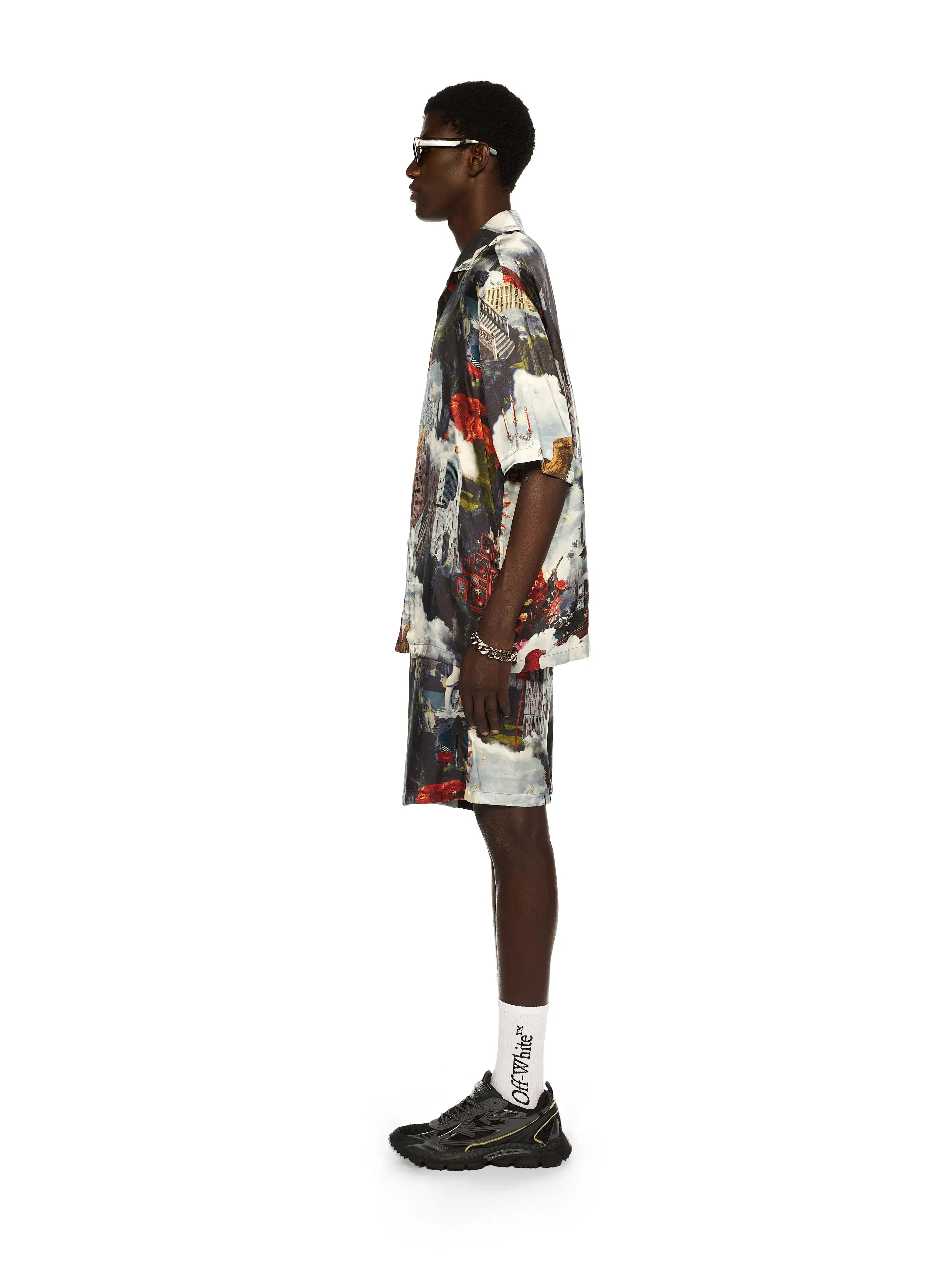 Off-White World Paint Viscose Bowling Shorts
