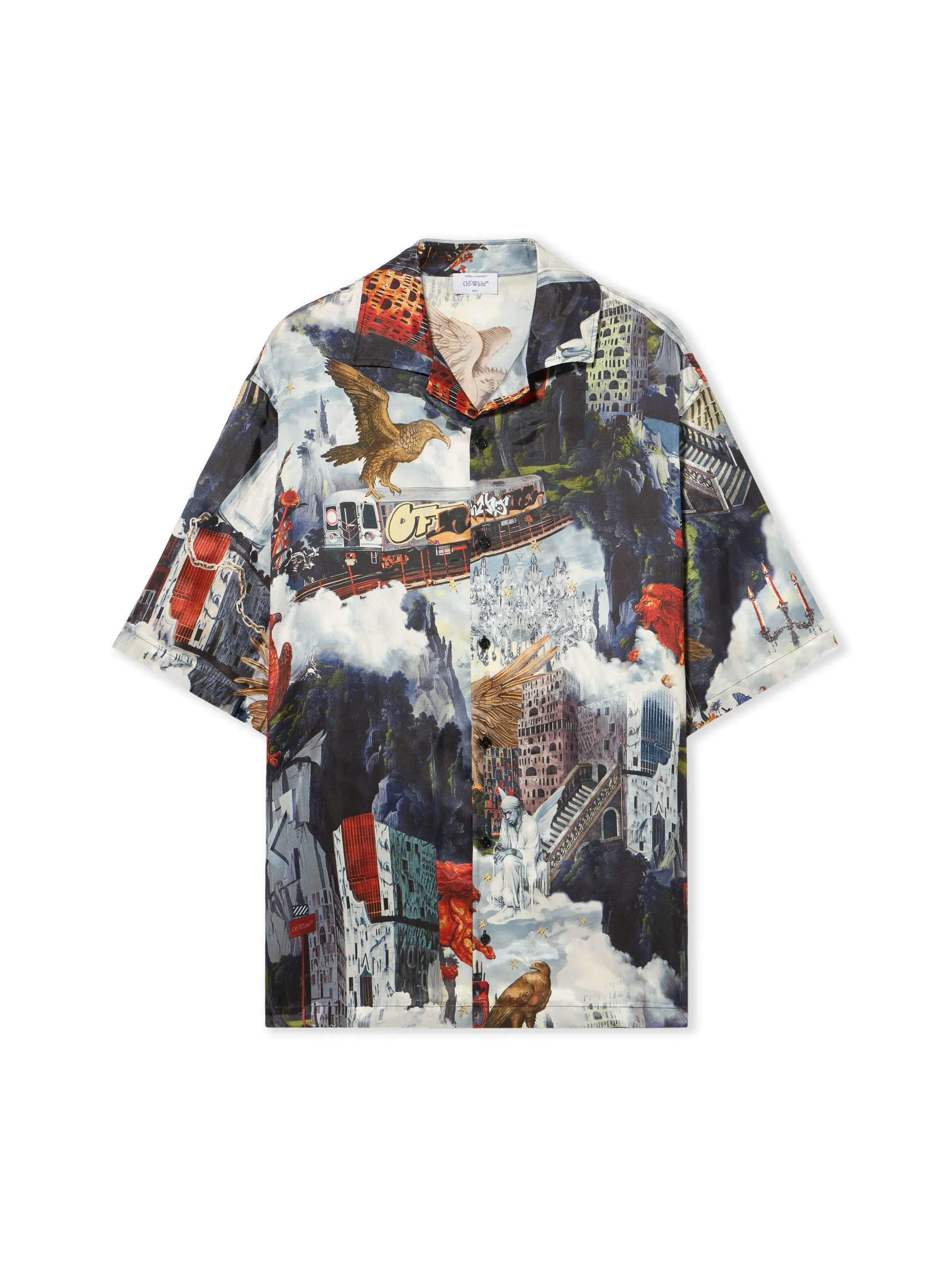 Off-White World Paint Viscose Bowling Shirt