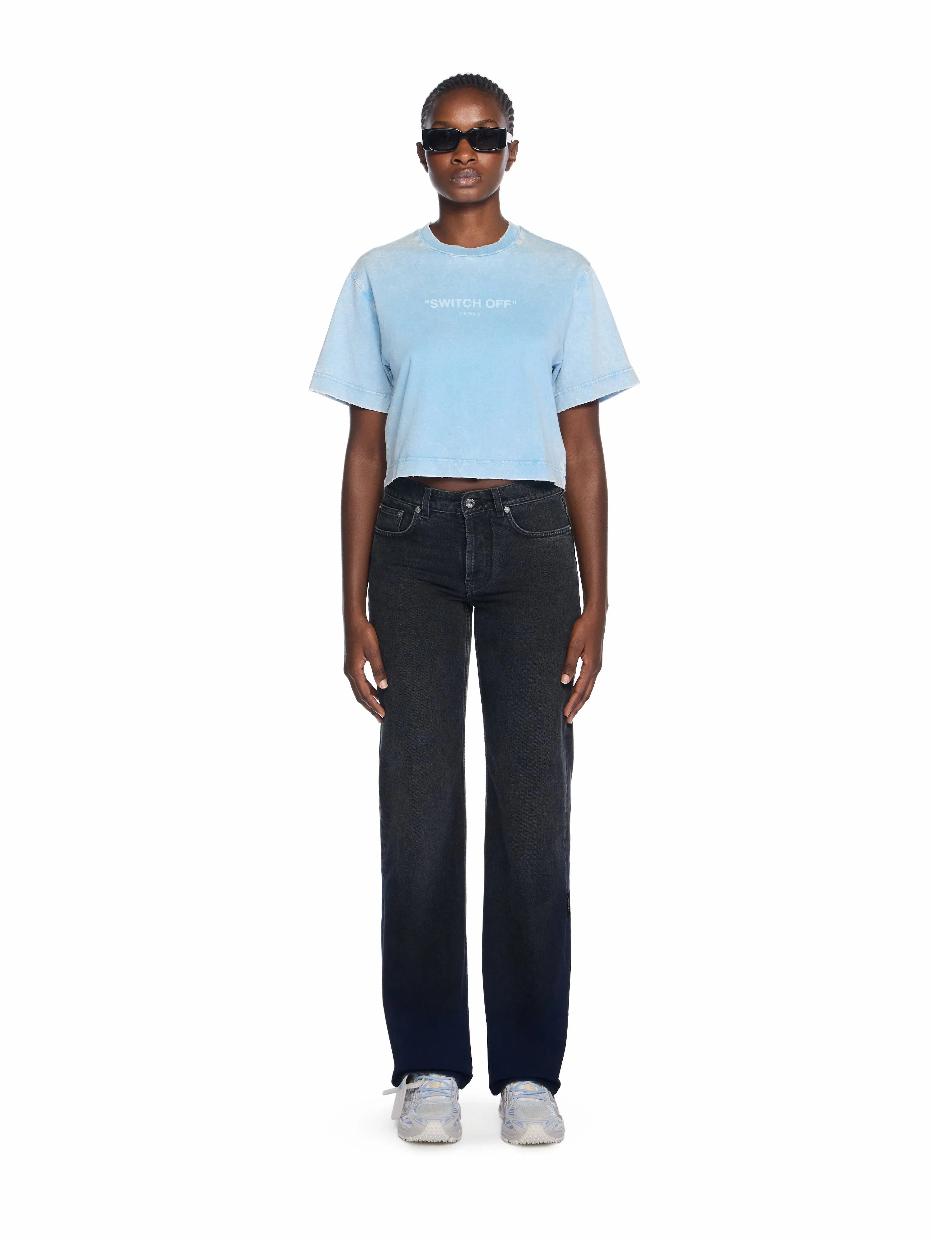 Off-White Switch Off Crop Tshirt