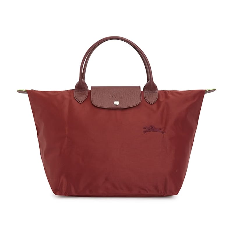 Longchamp Le Pliage Green M Tote Bag Wine
