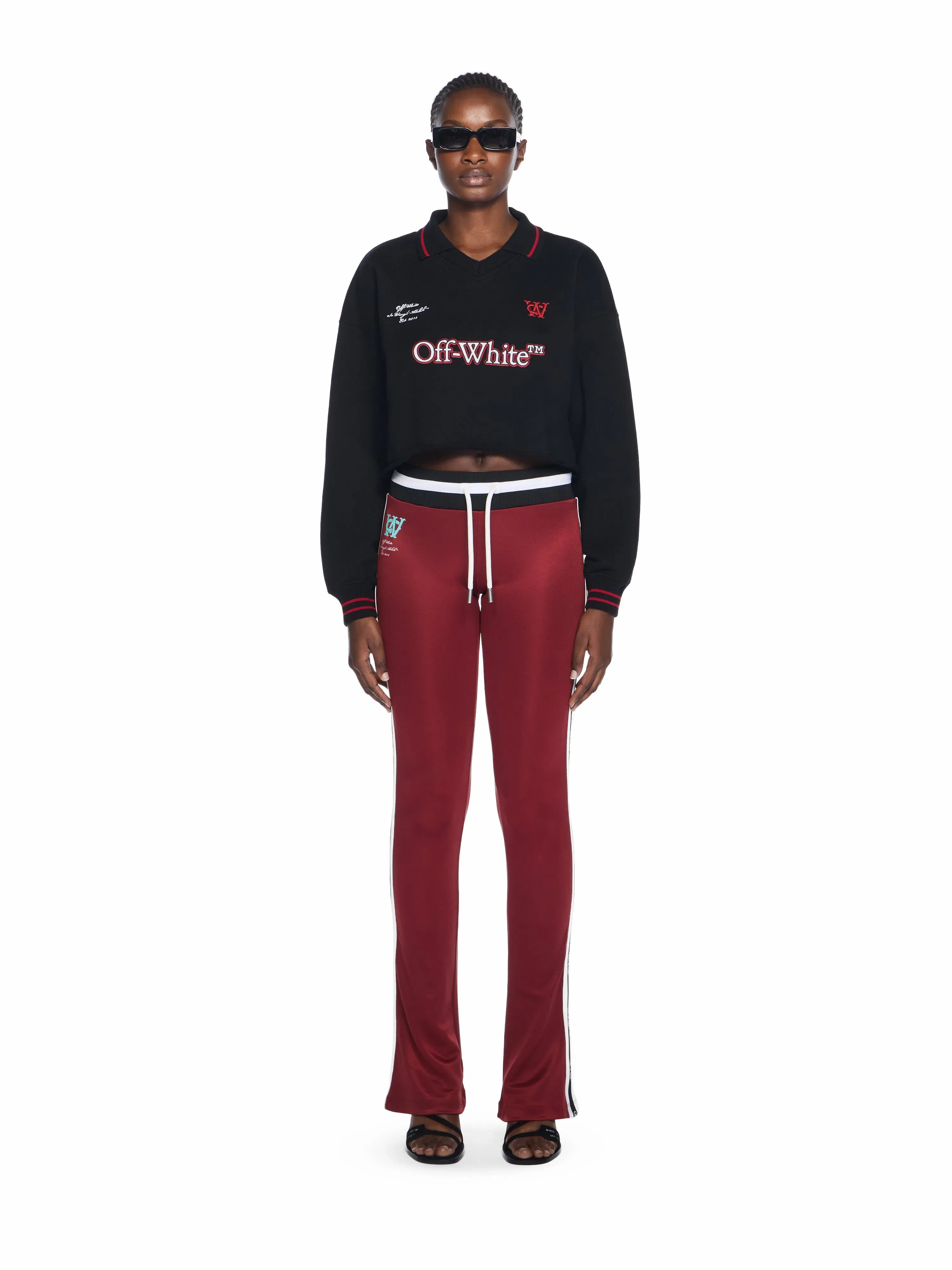 Off-White Sporty Crop Polo Logo Sweatshirt