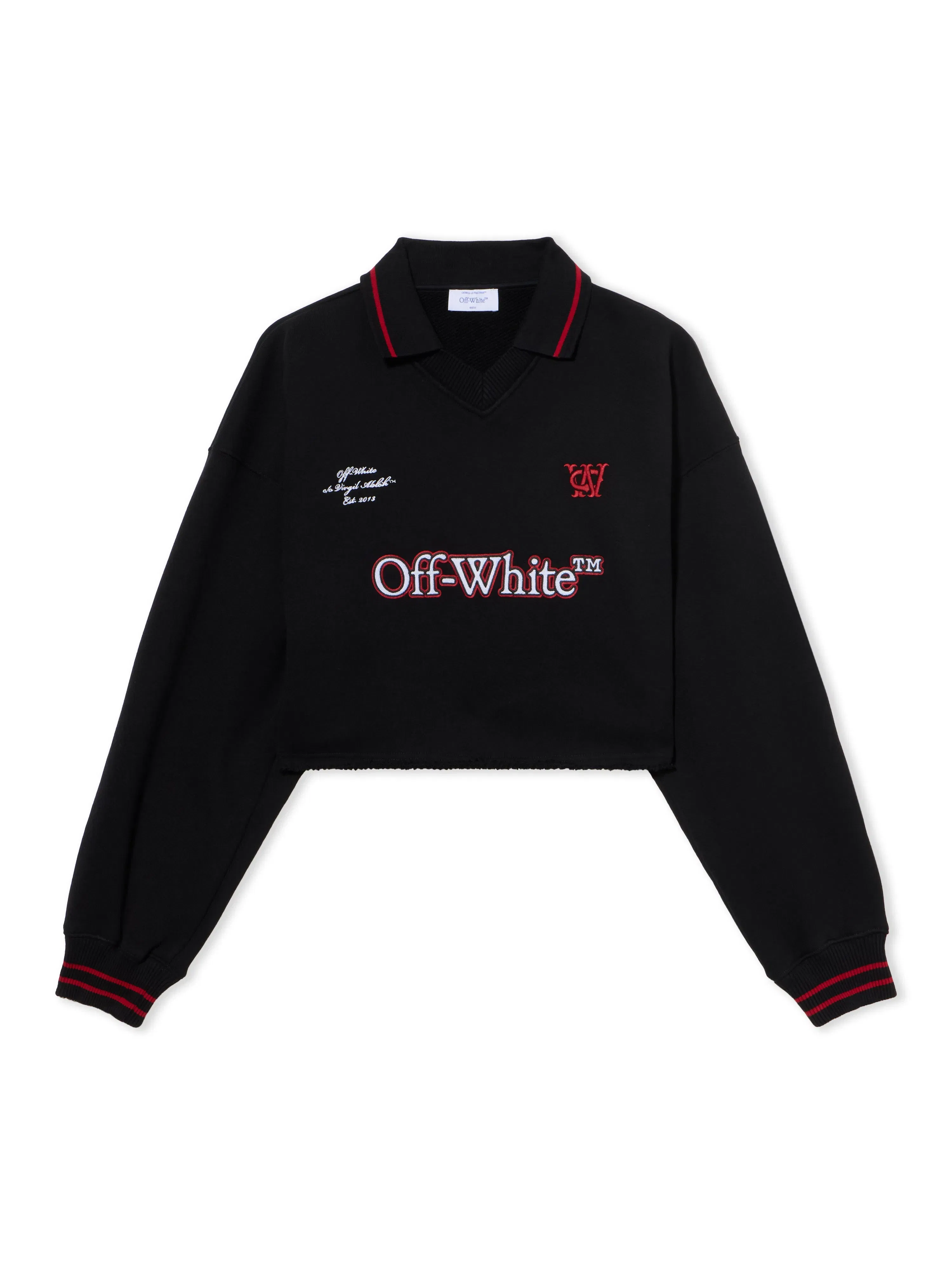 Off-White Sporty Crop Polo Logo Sweatshirt