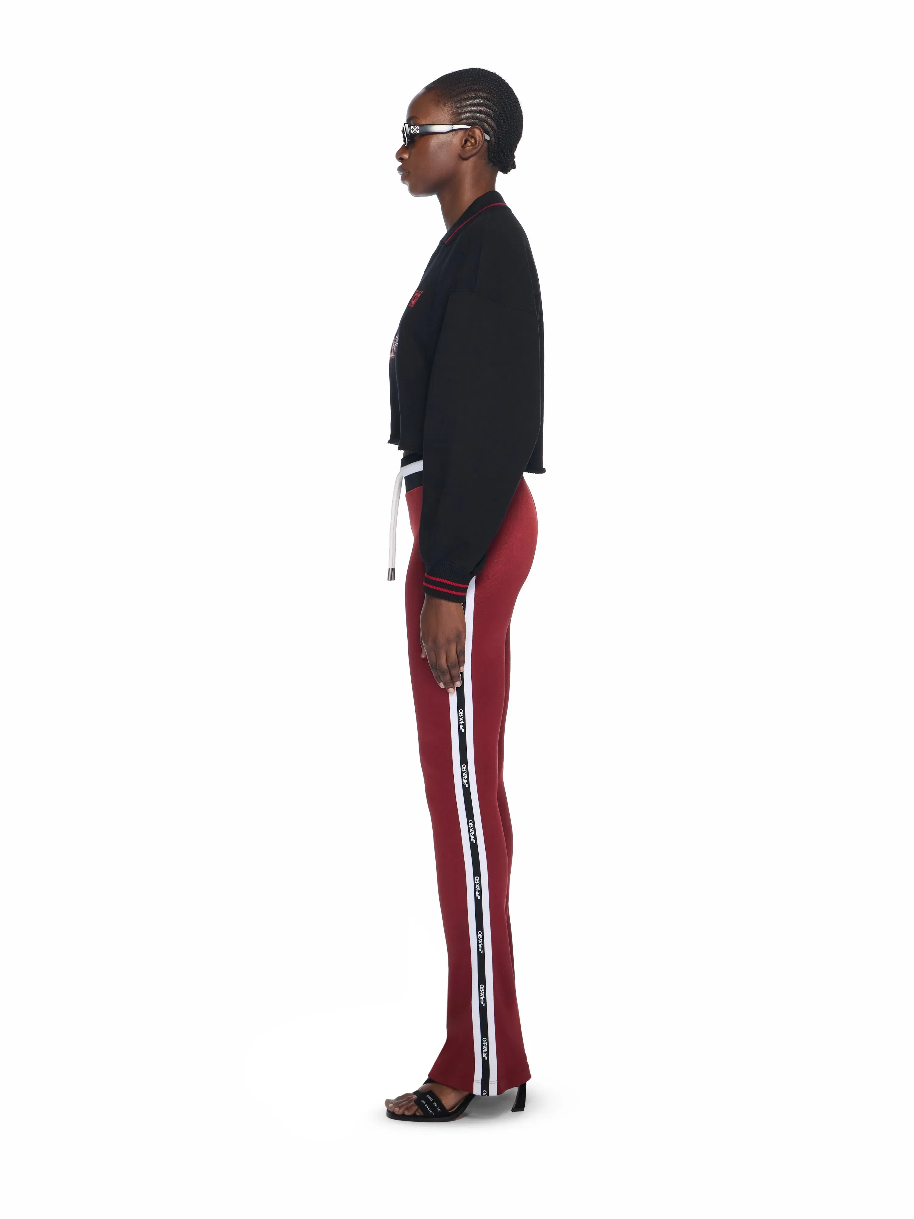 Off-White Sporty Crop Polo Logo Sweatshirt