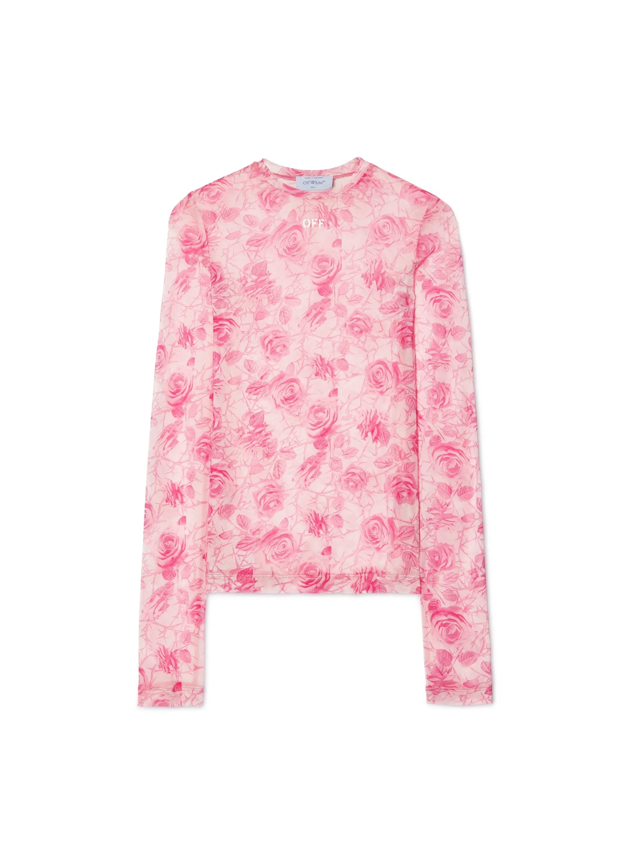 Off-White Off Stamp Roses Mesh Ls Crew