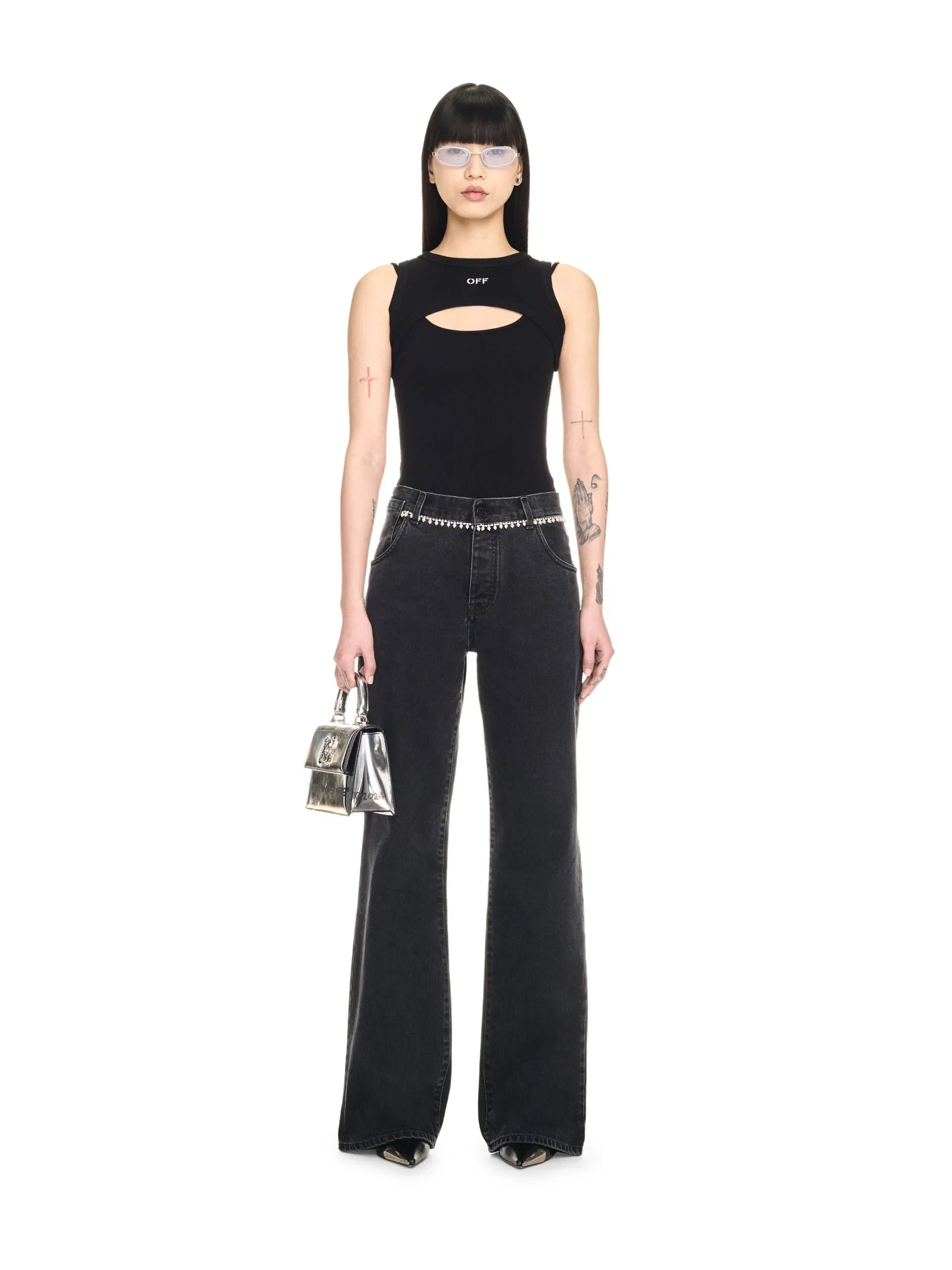 Off-White Off Stamp Rib Round Row Top