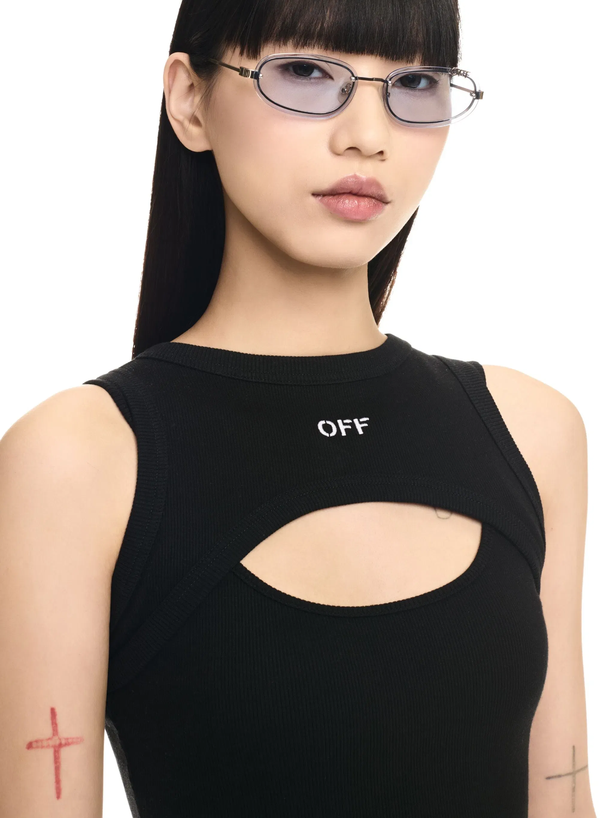 Off-White Off Stamp Rib Round Row Top
