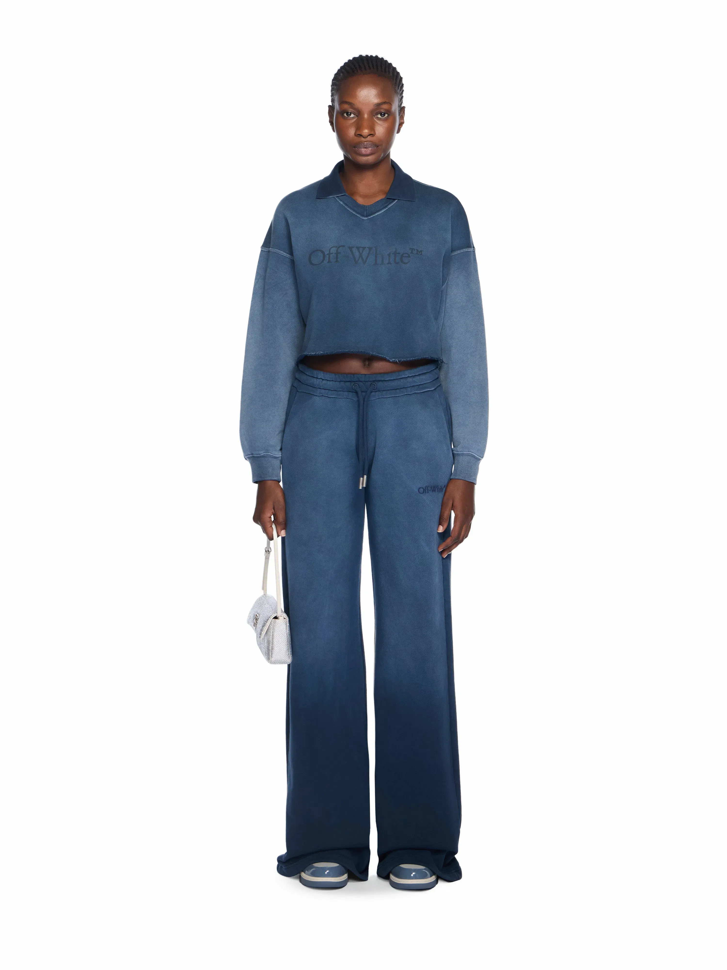 Off-White Laundry Crop Polo Logo Sweatshirt