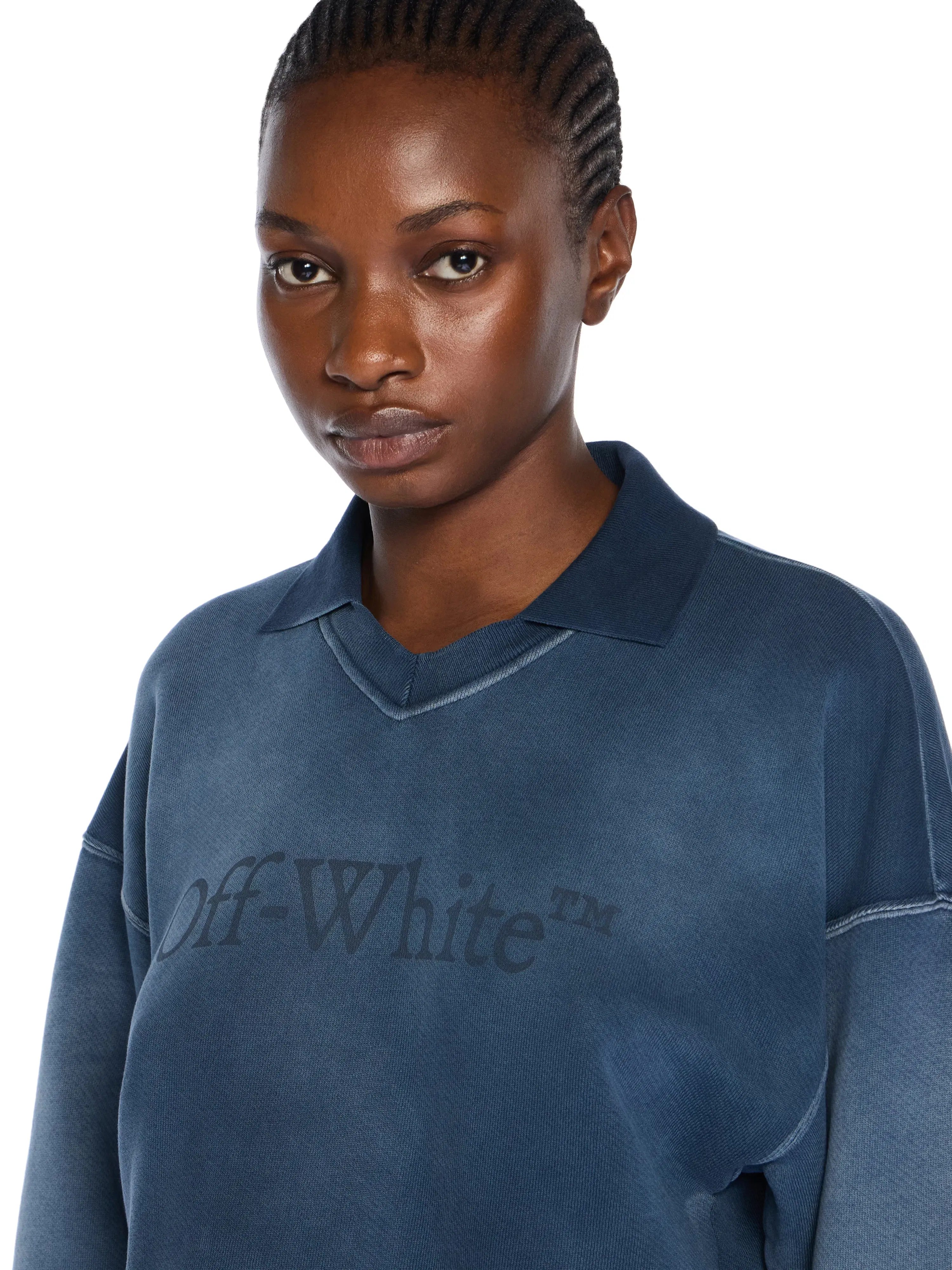 Off-White Laundry Crop Polo Logo Sweatshirt