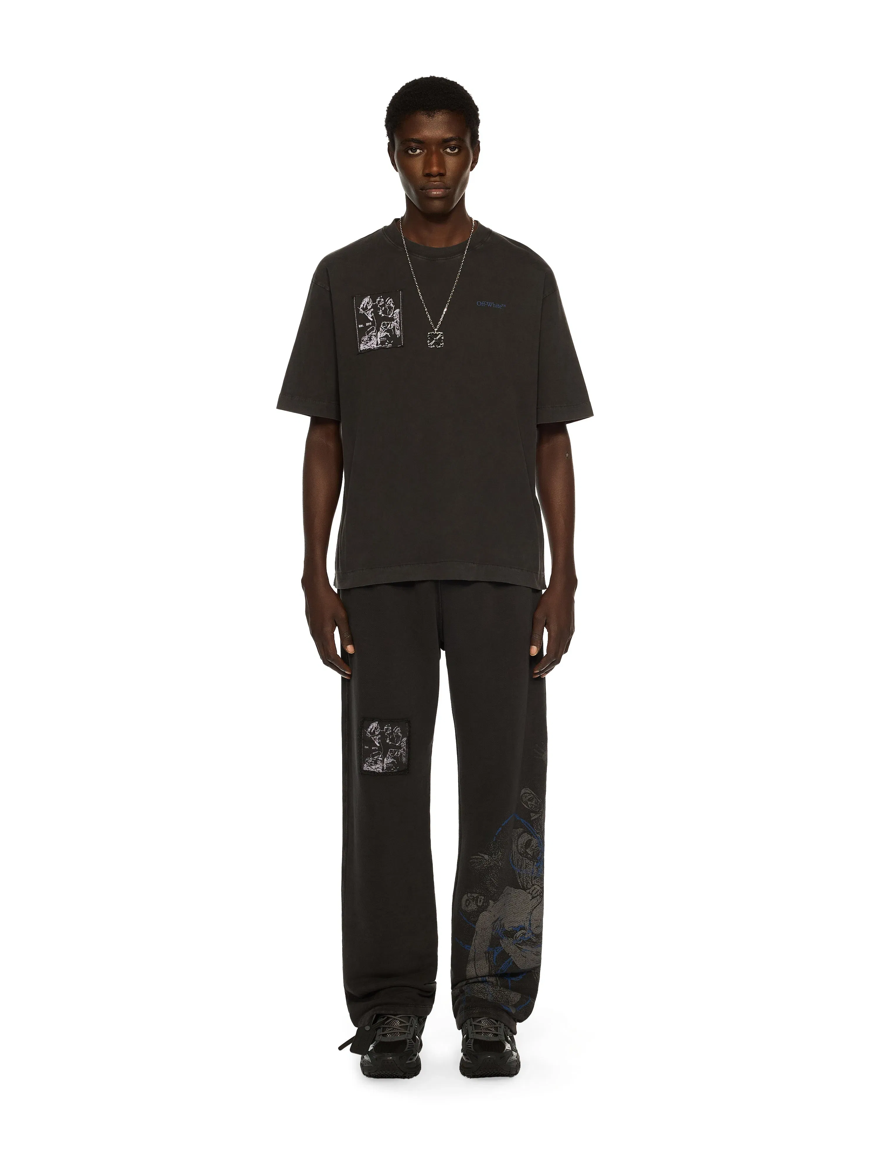 Off-White Faded Painting Skate Logo Tshirt