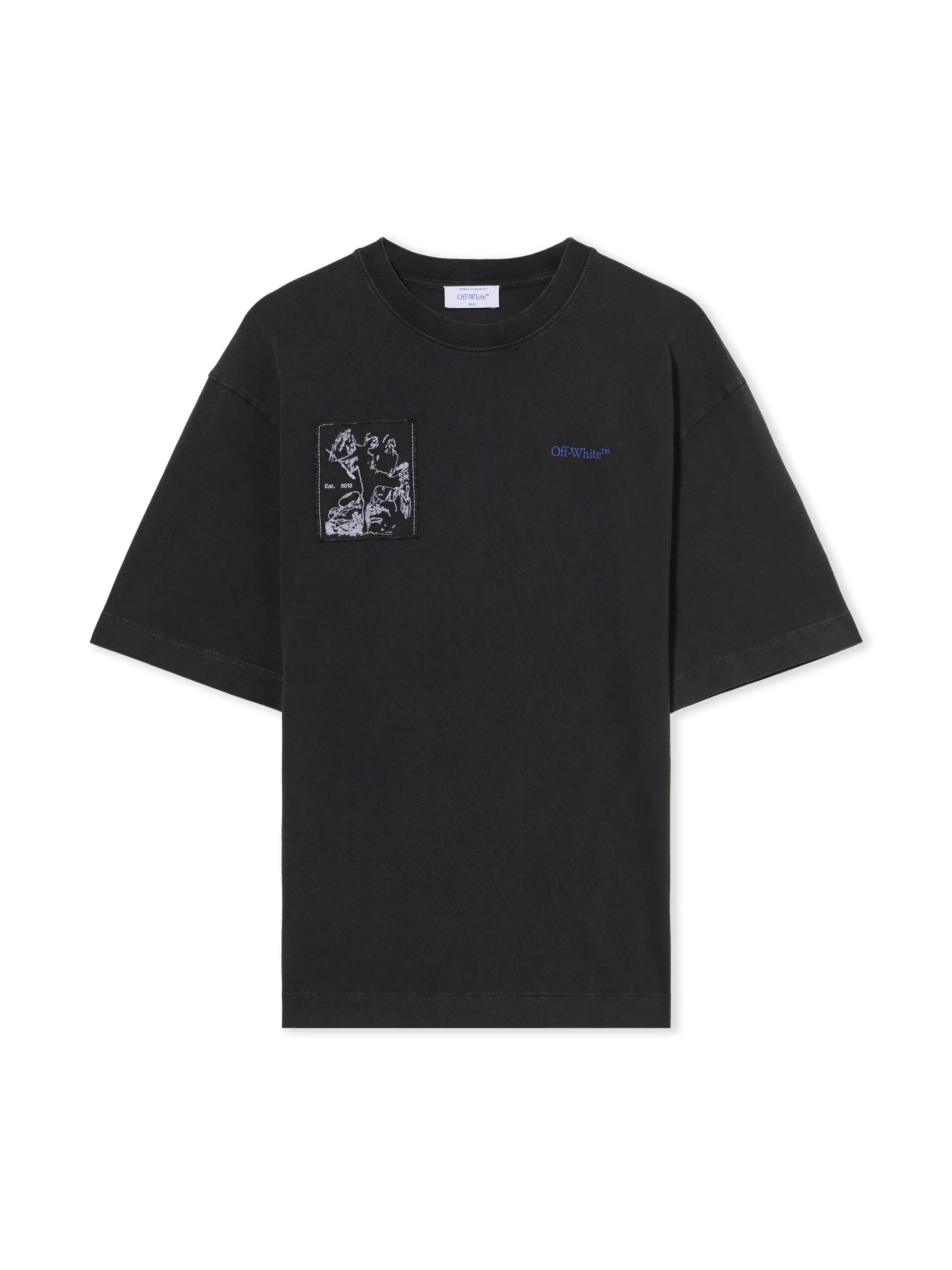 Off-White Faded Painting Skate Logo Tshirt