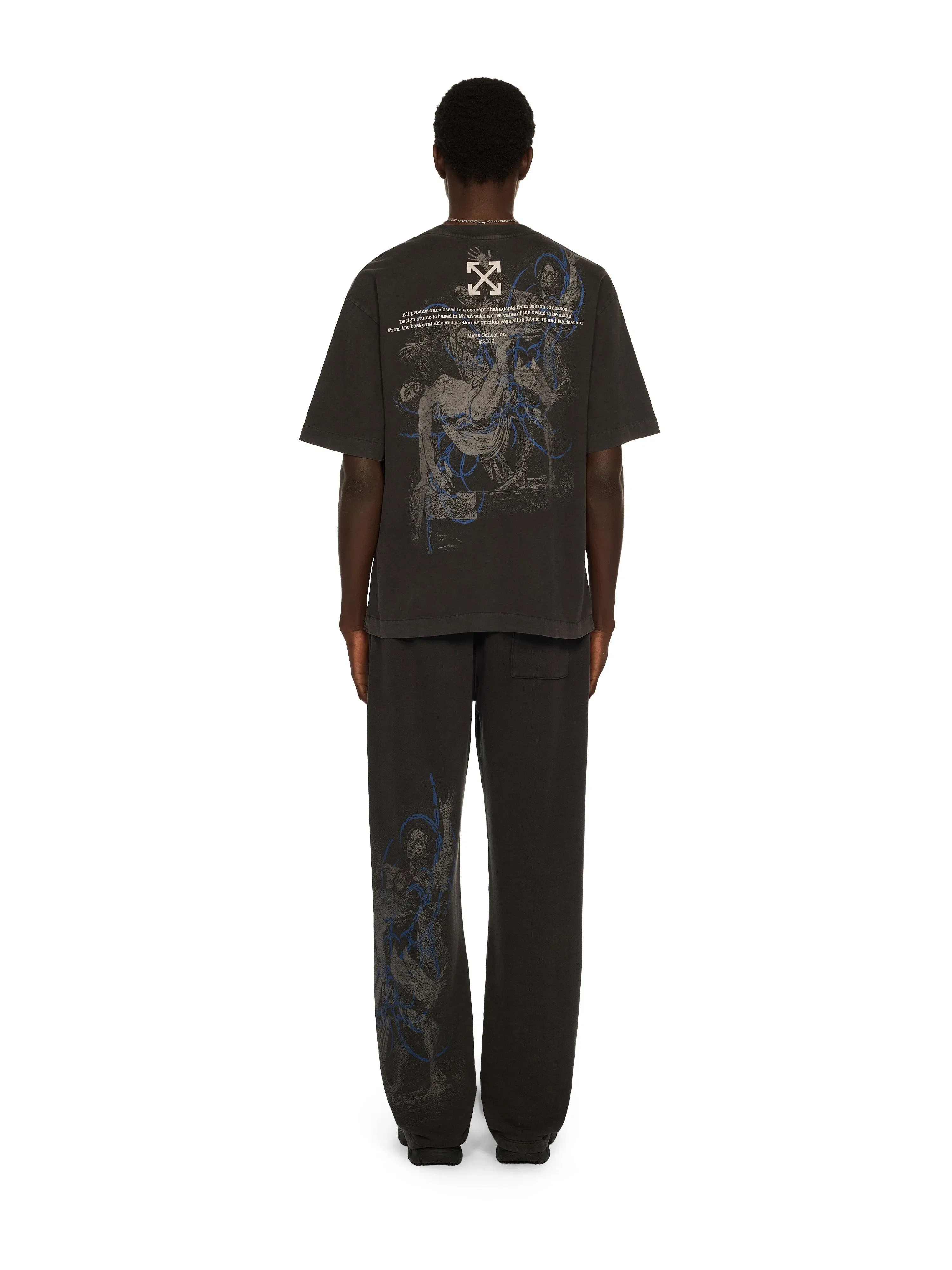 Off-White Faded Painting Skate Logo Tshirt