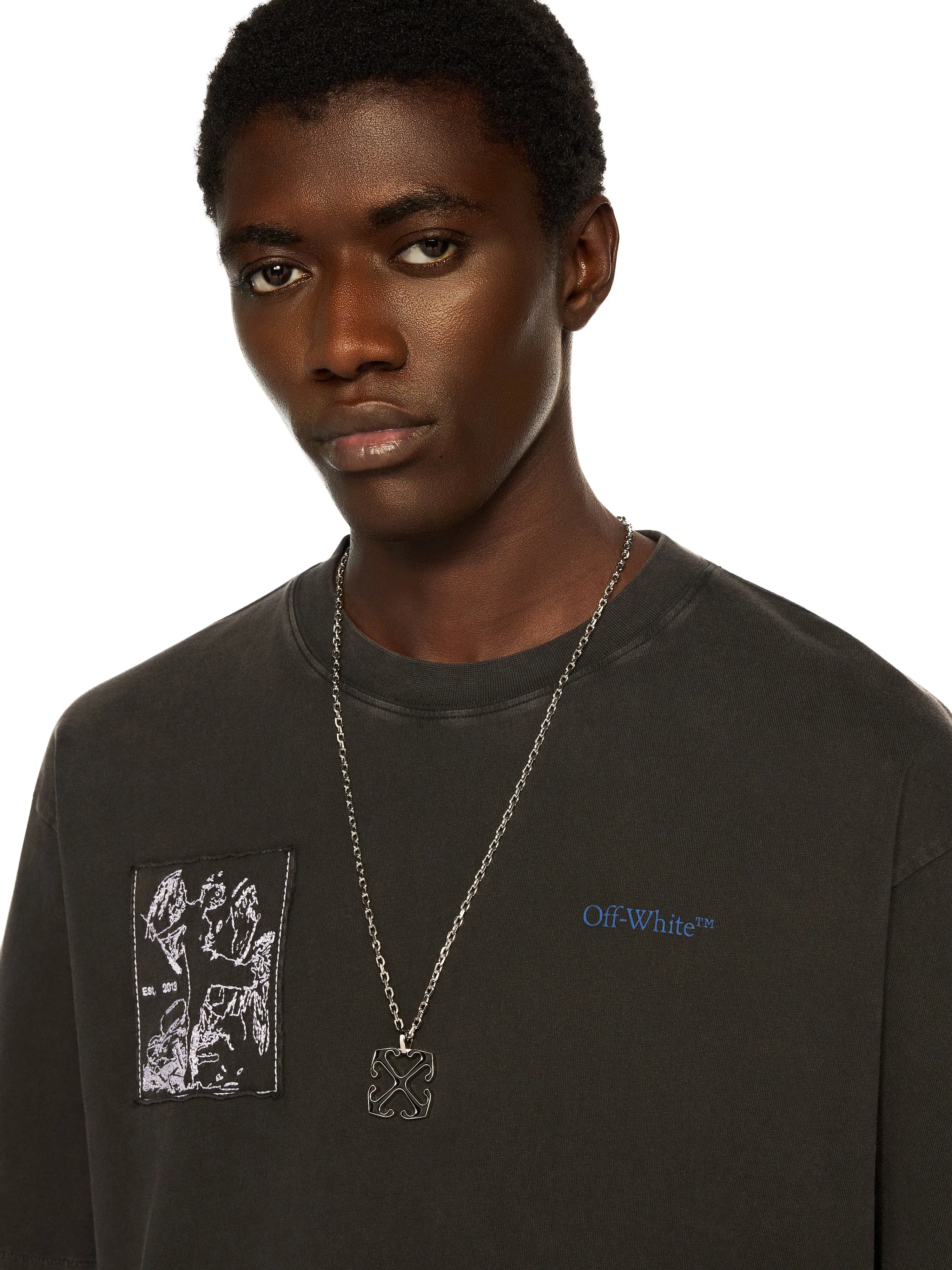 Off-White Faded Painting Skate Logo Tshirt