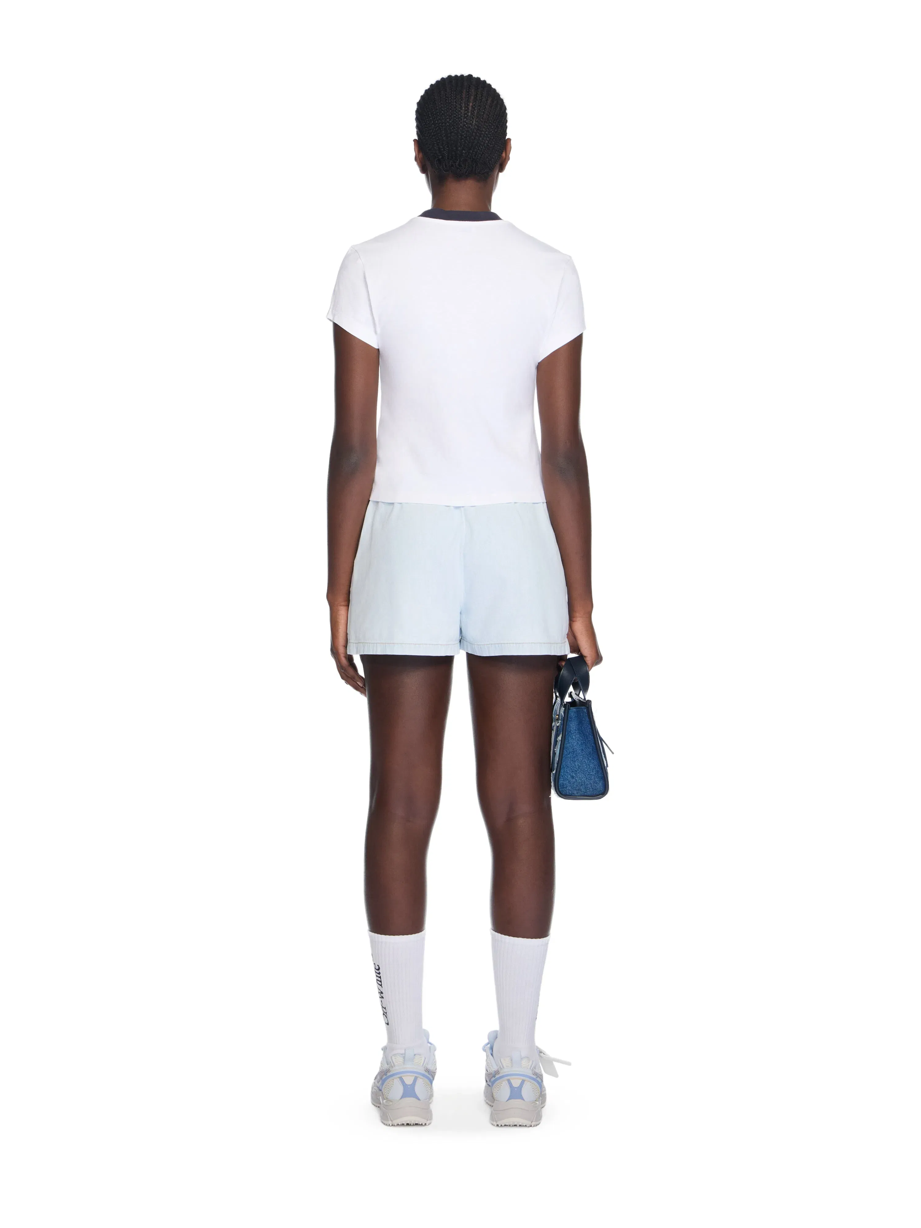 Off-White Embroidered Script Logo Fitted Logo Tee