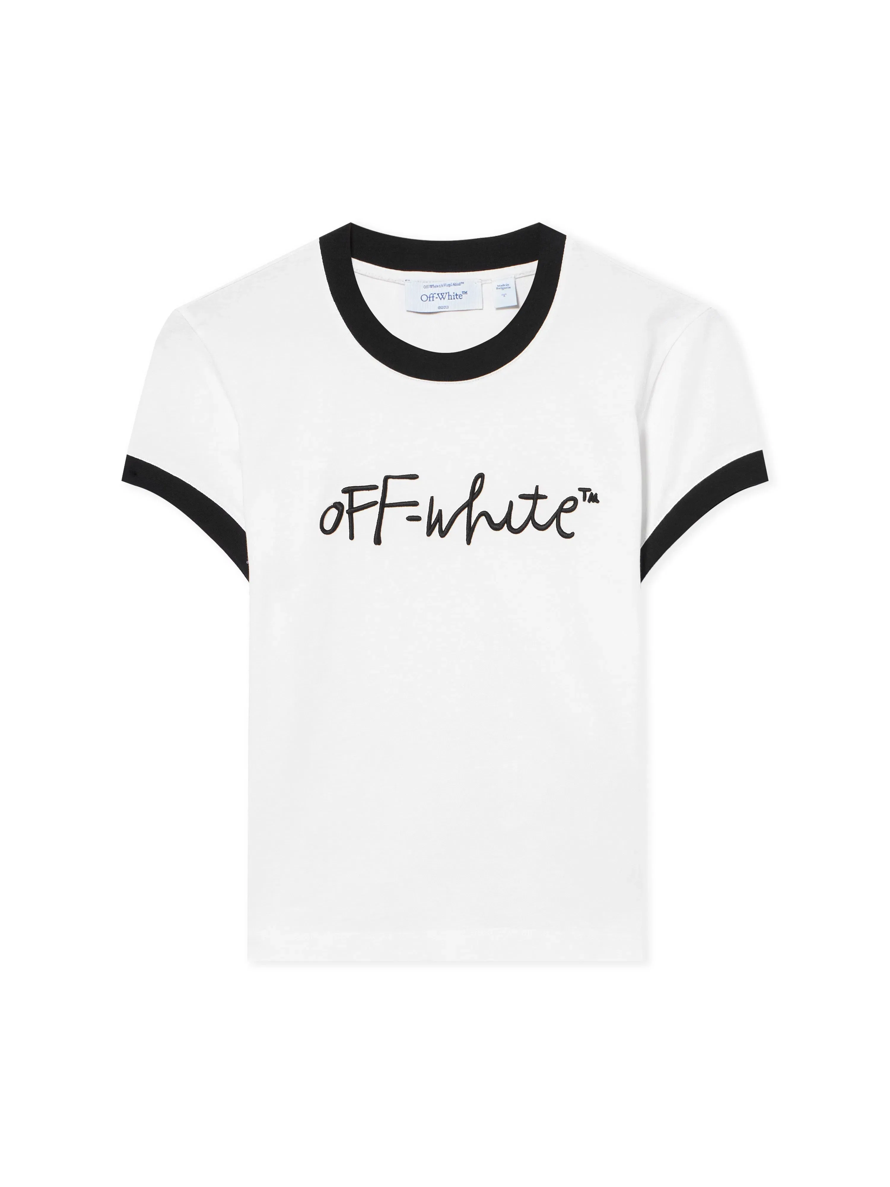 Off-White Embroidered Script Fitted Tshirt