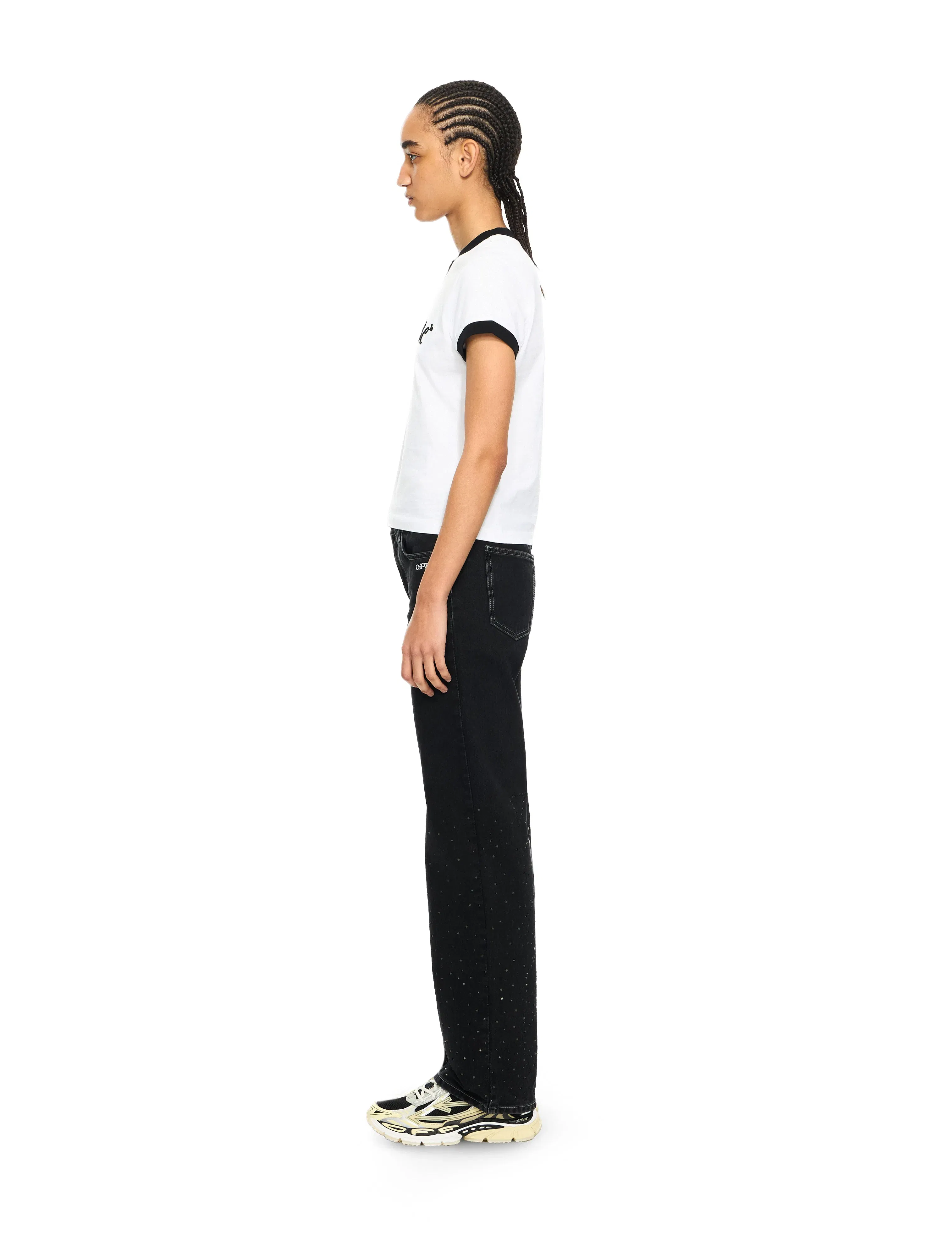 Off-White Embroidered Script Fitted Tshirt