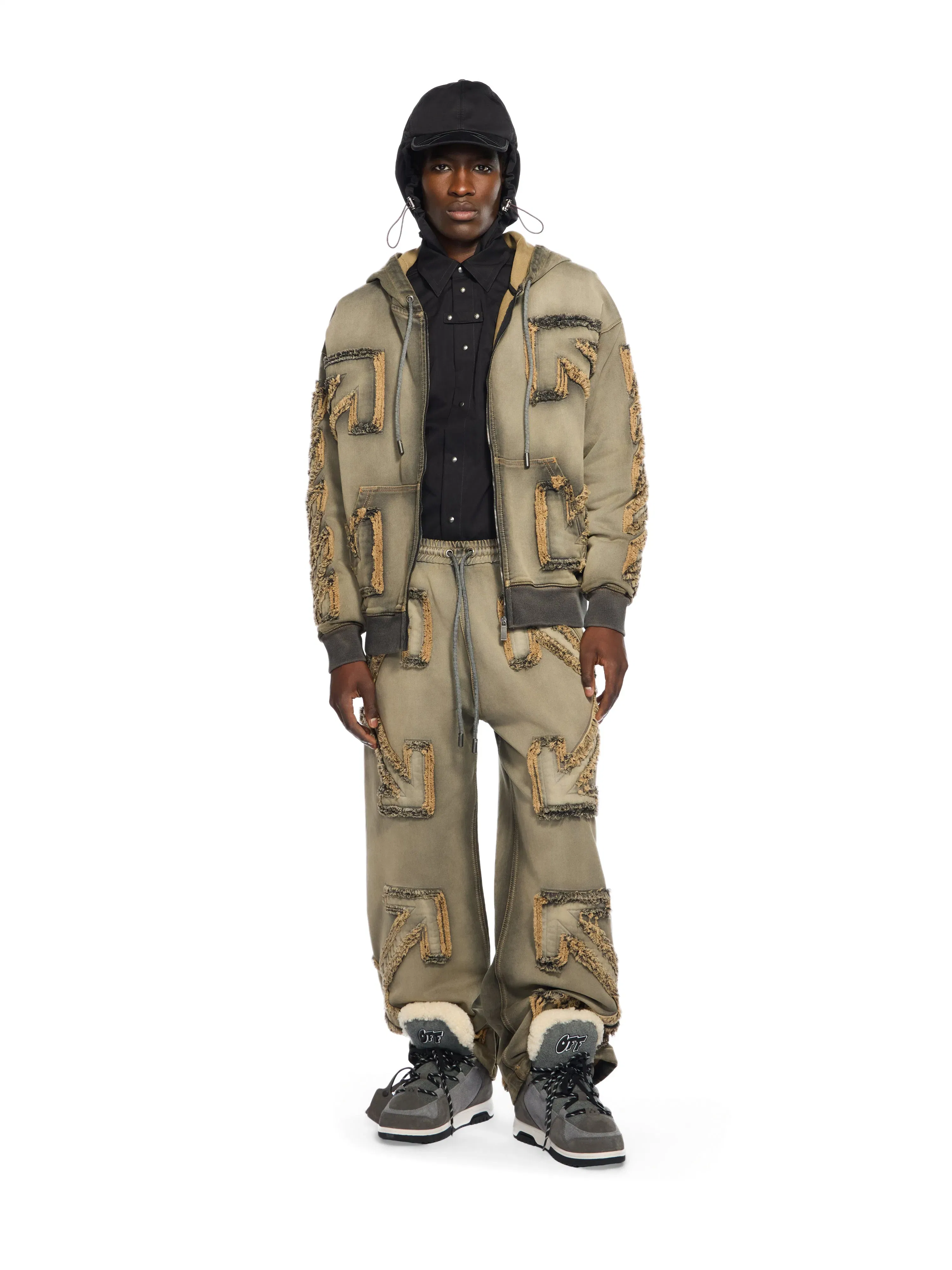 Off-White Distressed Denim Arrow Jogger Pants