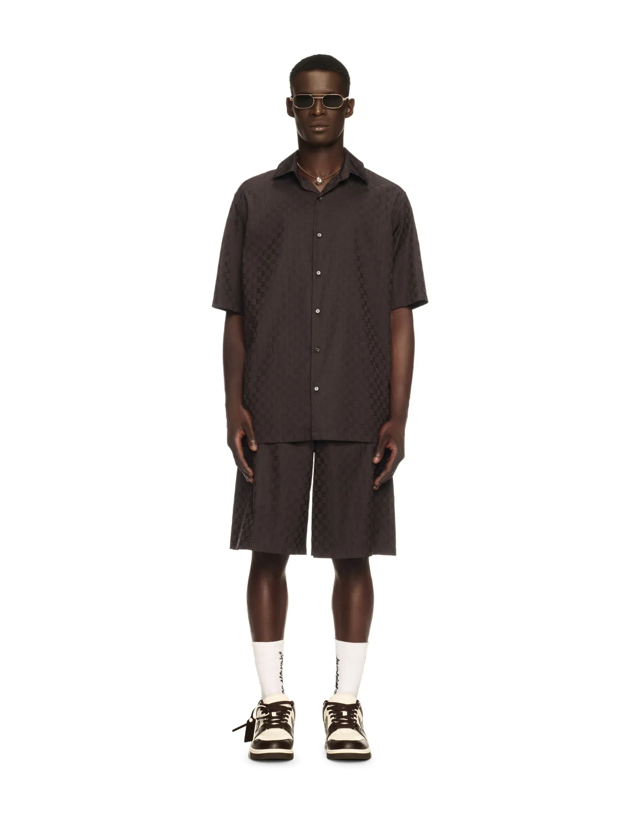 Off-White Damier Cot Jacq Bowling Shirt