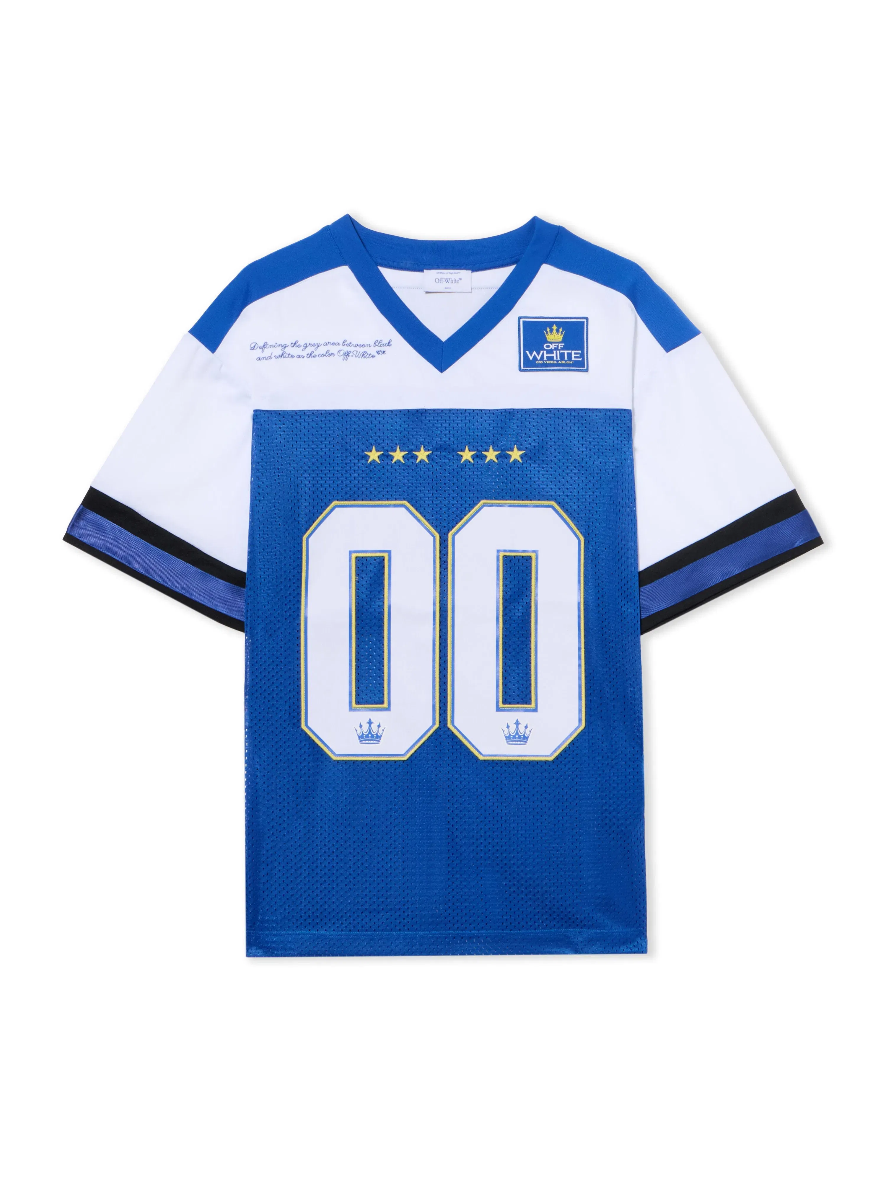 Off-White 00 Royal Mesh Football Logo Tee