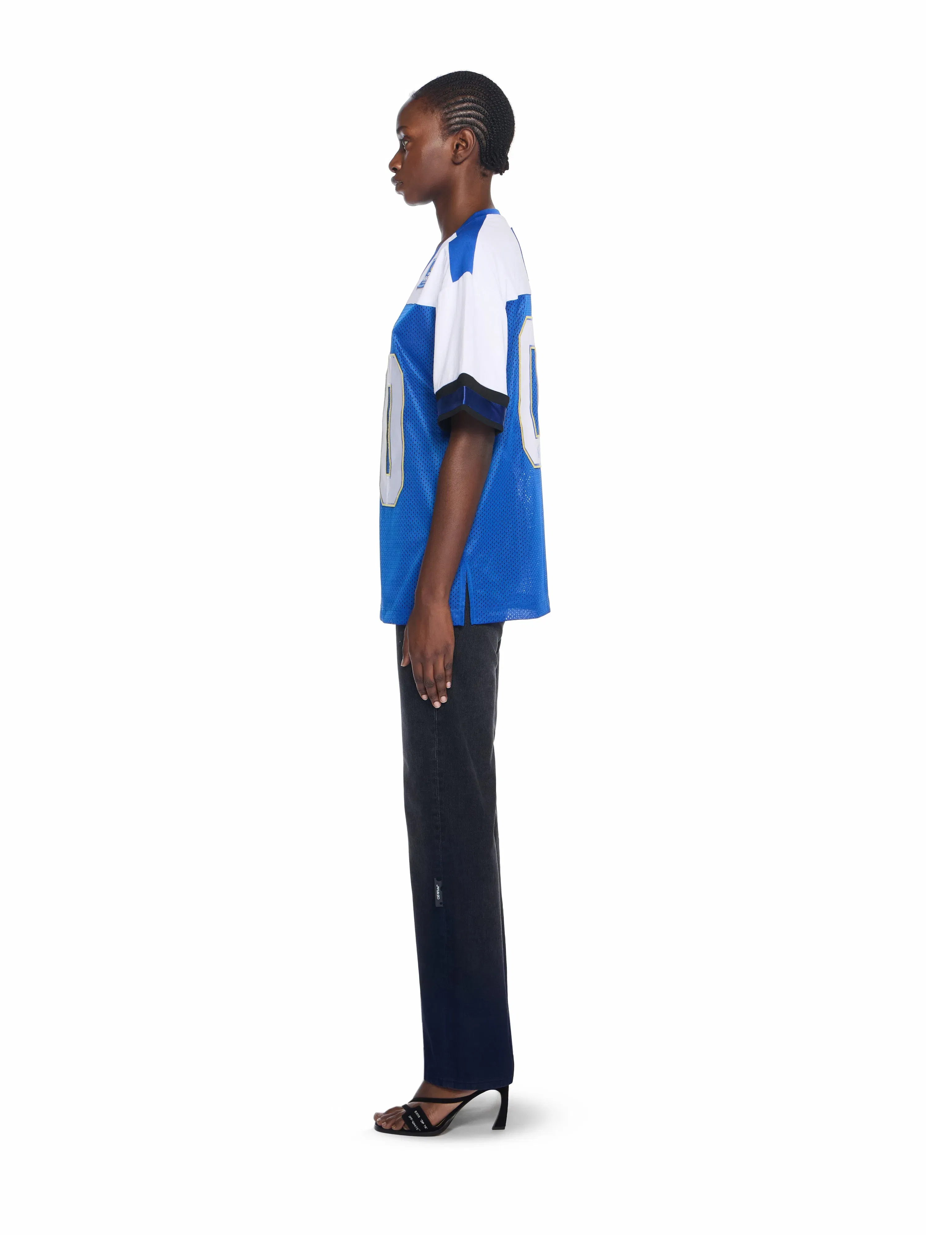 Off-White 00 Royal Mesh Football Logo Tee