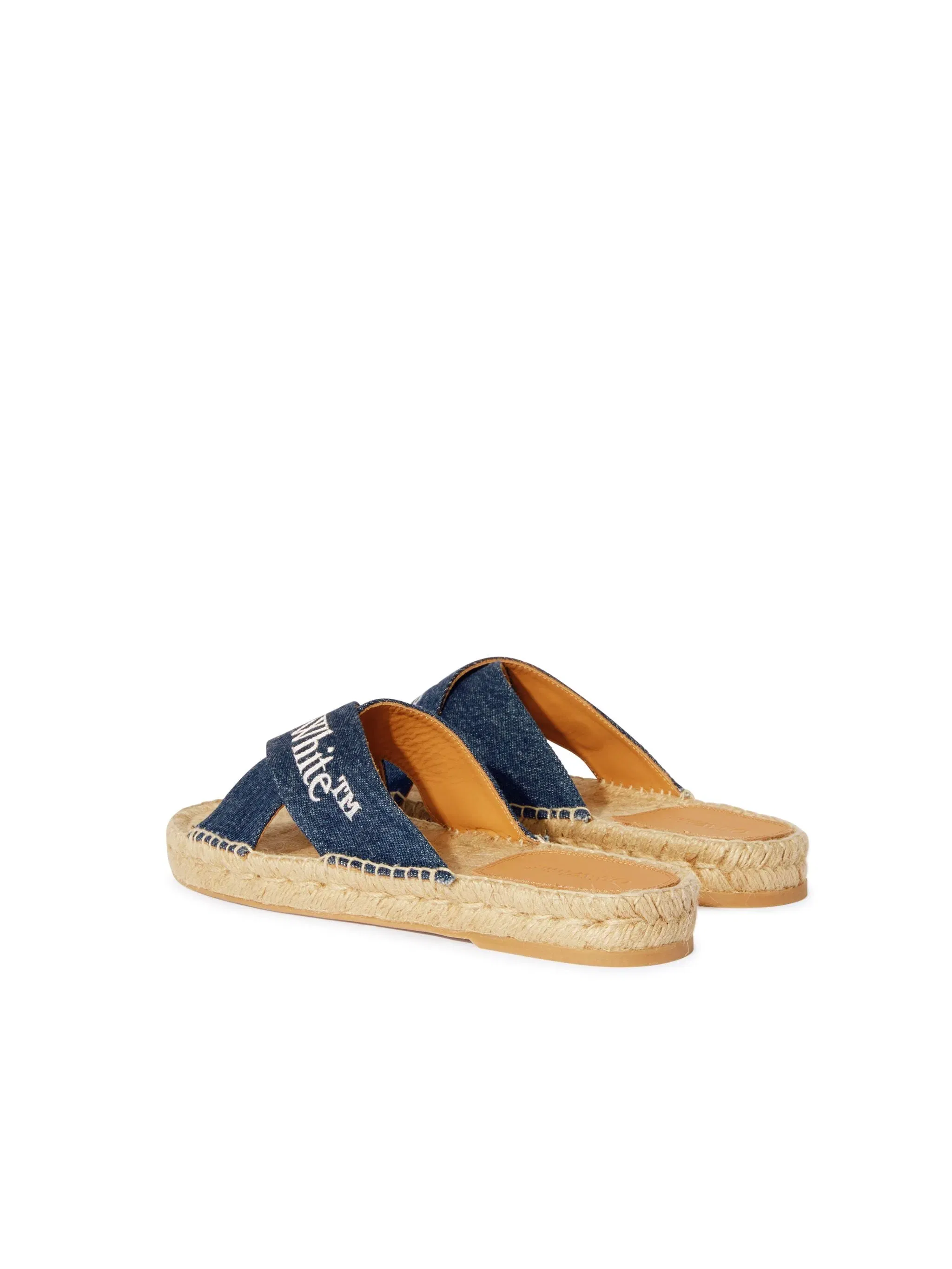 Off-White Criss Cross Denim Espadrilles Womens Blue
