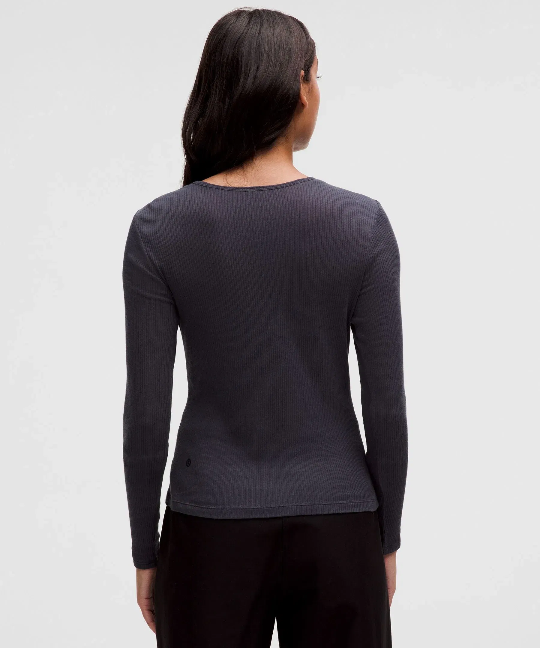 Lululemon Women's Sheer Cotton Ribbed Crewneck Long-Sleeve Shirt